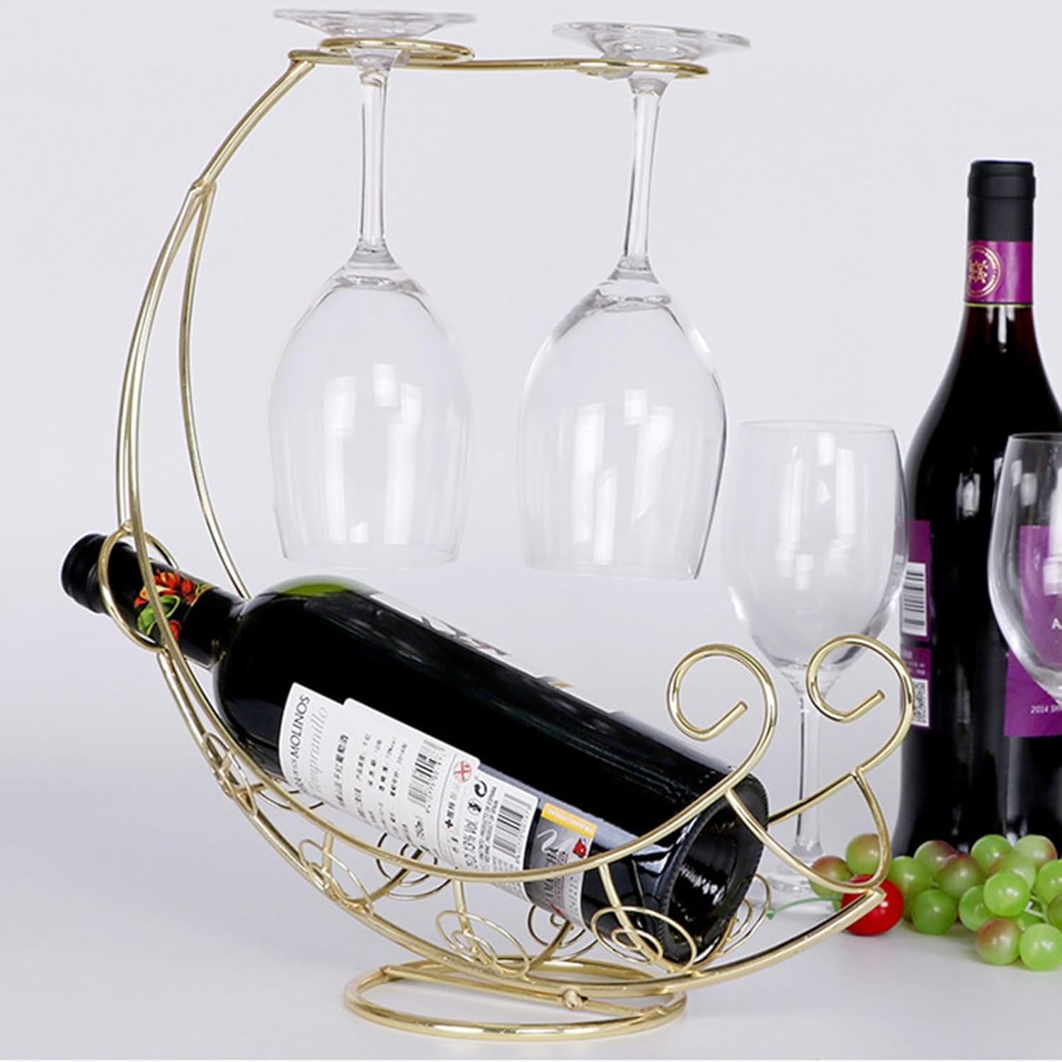 ZYZSY Pirate Ship Wine Glass Rack Freestanding Metal Holder 1