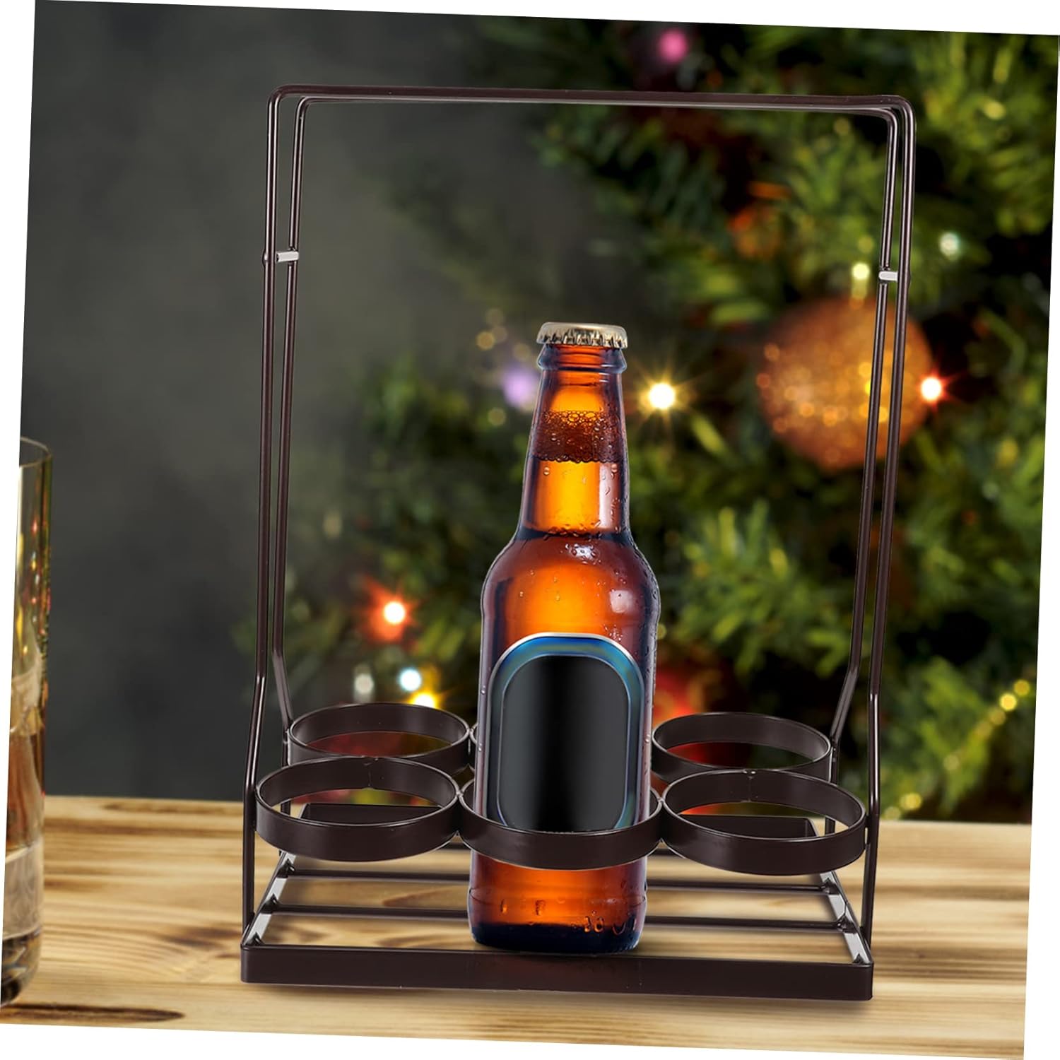 Cabilock Wine Bottle Holder Iron and Wood Storage Stand