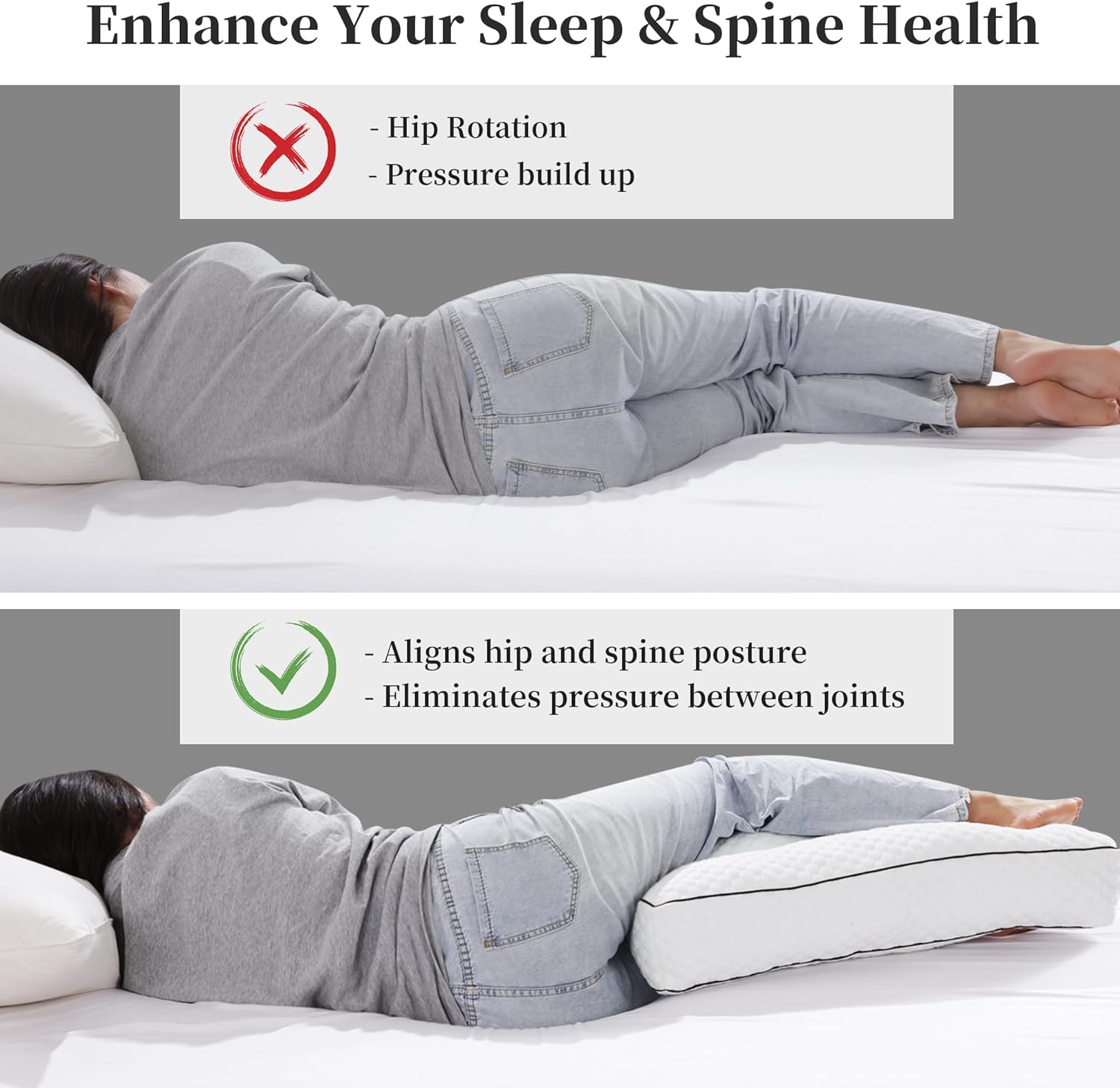BALAPET Shredded Memory Foam Leg Pillow for Side Sleepers