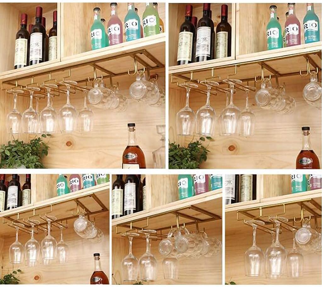 Iron Wine Glass Rack for Home Bar Kitchen