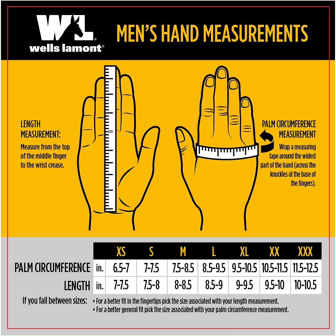 Wells Lamont Mens Nitrile Coated Work Gloves Large Black