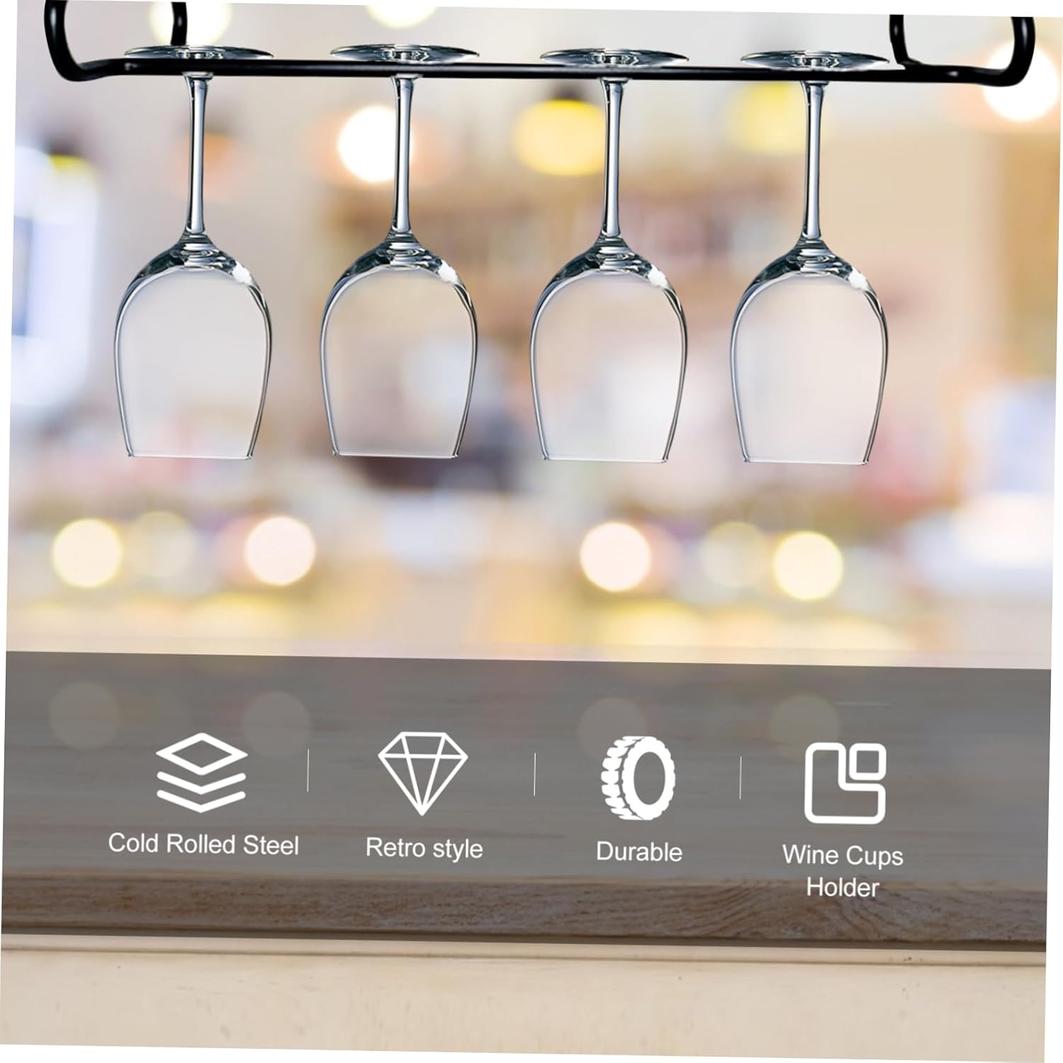 1Pc Creative Black Iron Wine Glass Hanger Rack 1