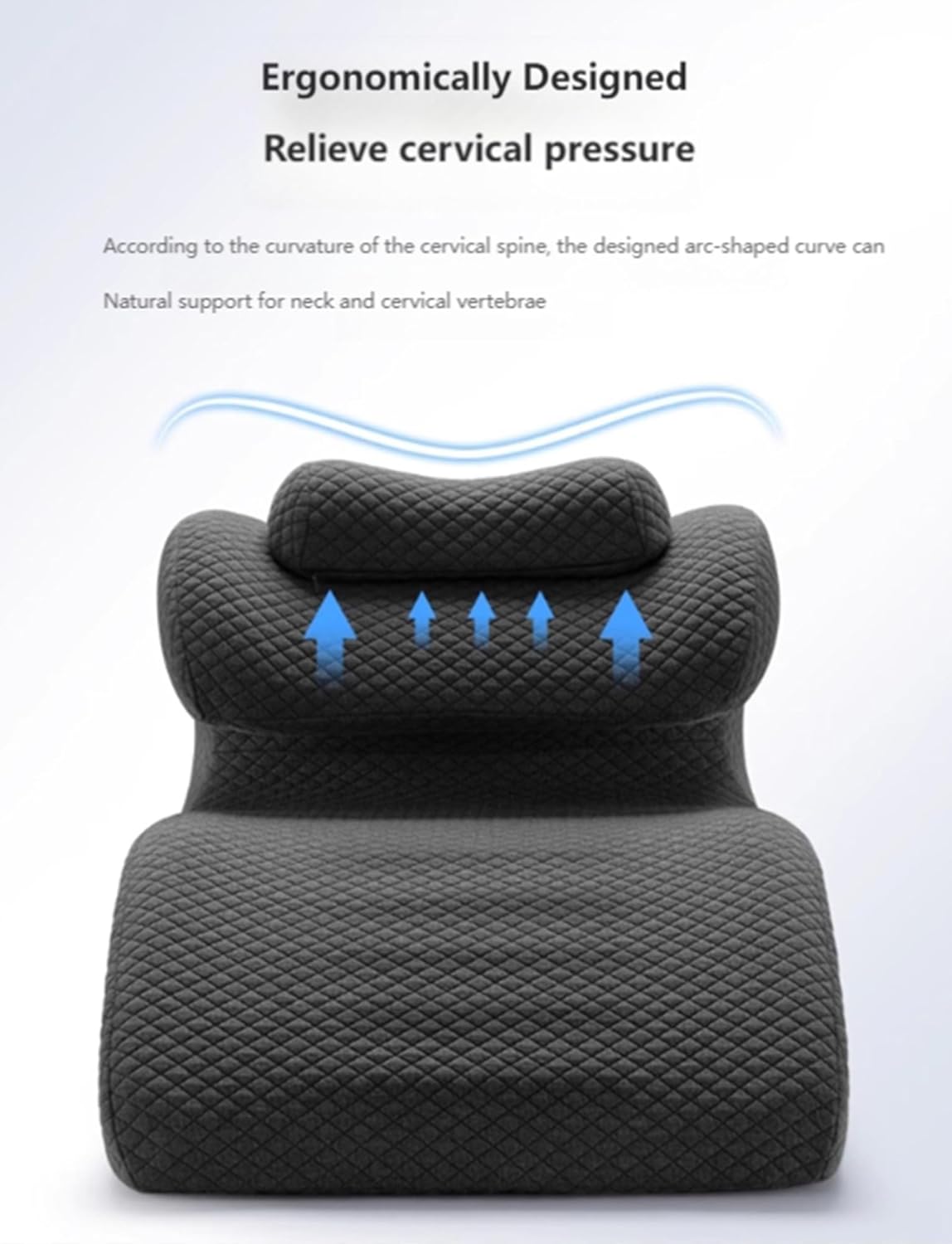 Slow Rebound Memory Foam Reading Pillow with Cervical Support