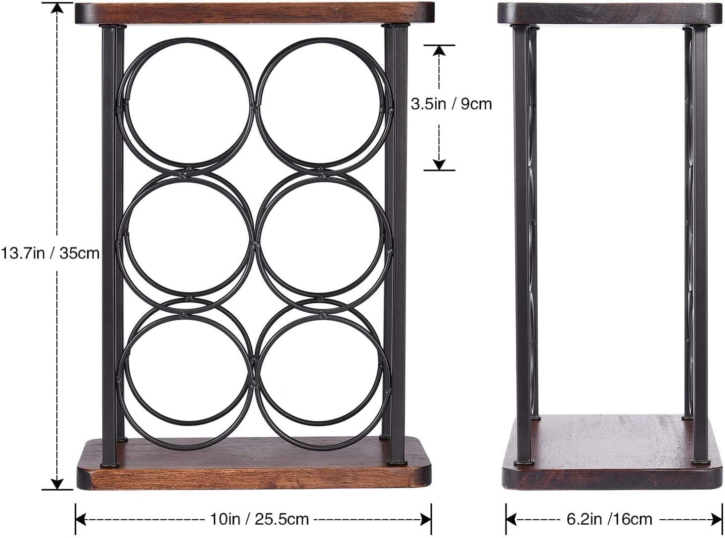 BOCbco 3 Tier Freestanding Wine Rack 6 Bottle Holder