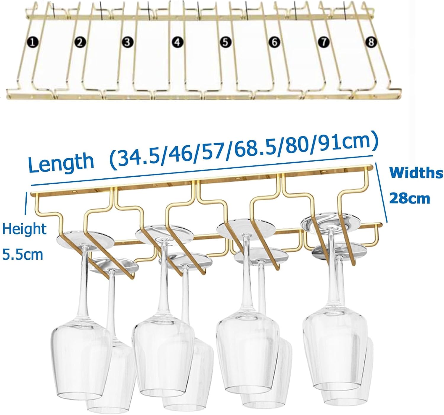 SAGIDAR Wine Glass Rack in 3 Sizes for Kitchen Use