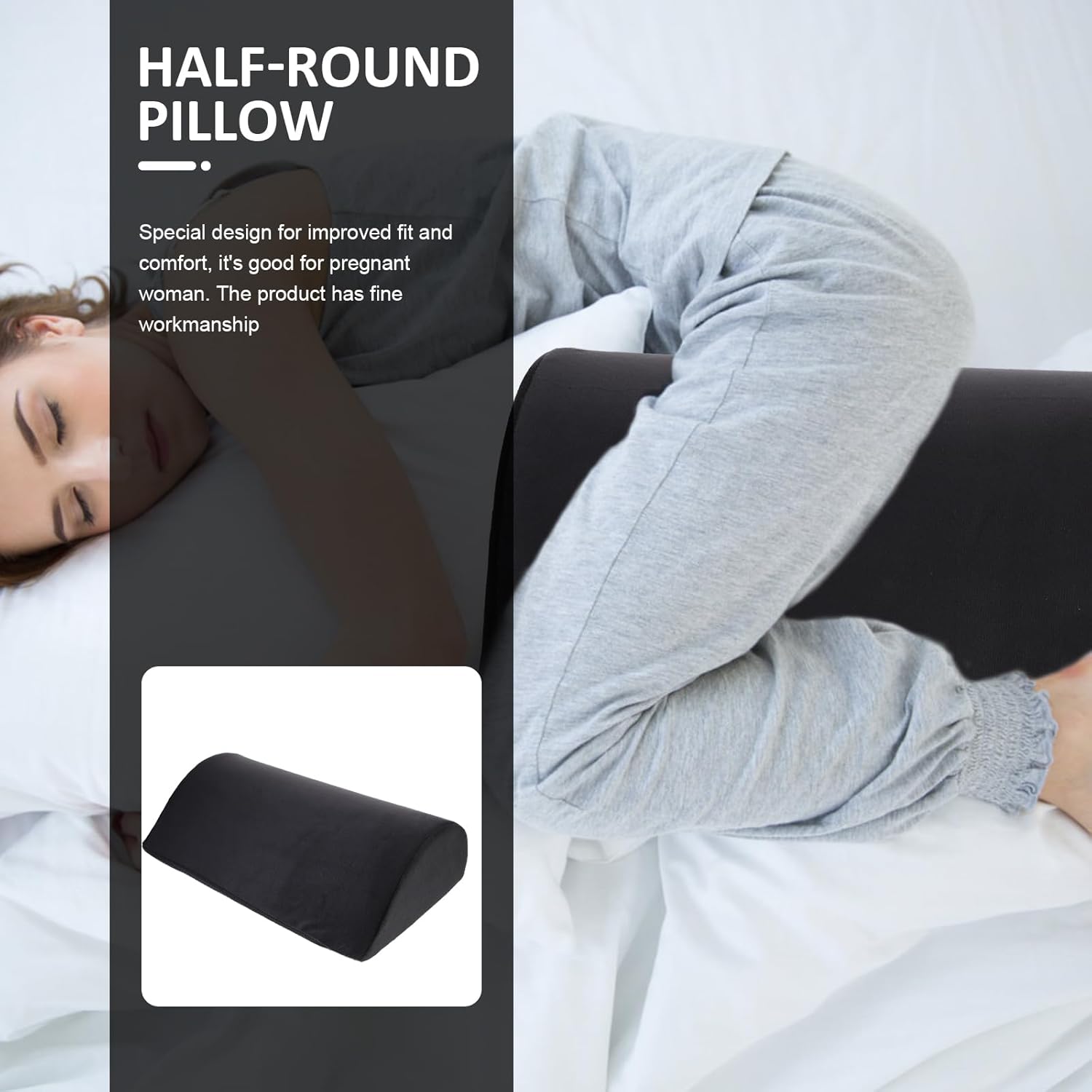 Veemoon Half Round Pillow for Leg and Back Support