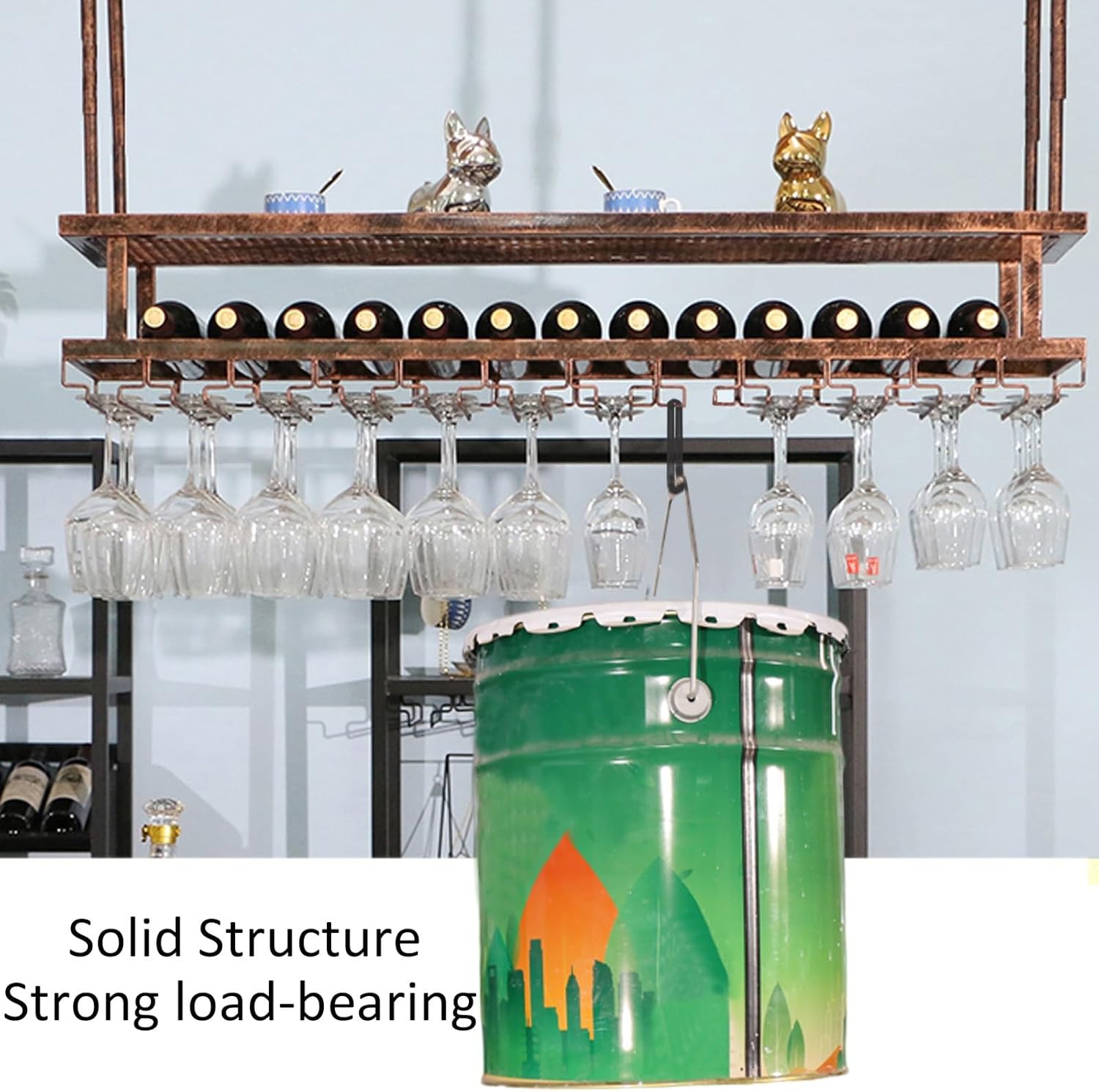 LIGUOYI Adjustable Ceiling Wine Glass Rack