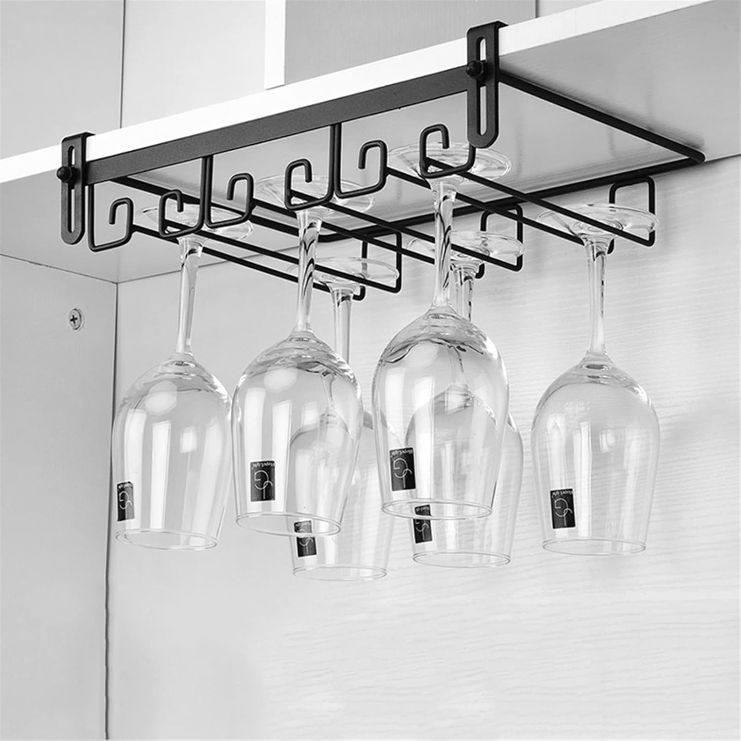 Adjustable Metal Wine Glass Rack for Kitchen Bar