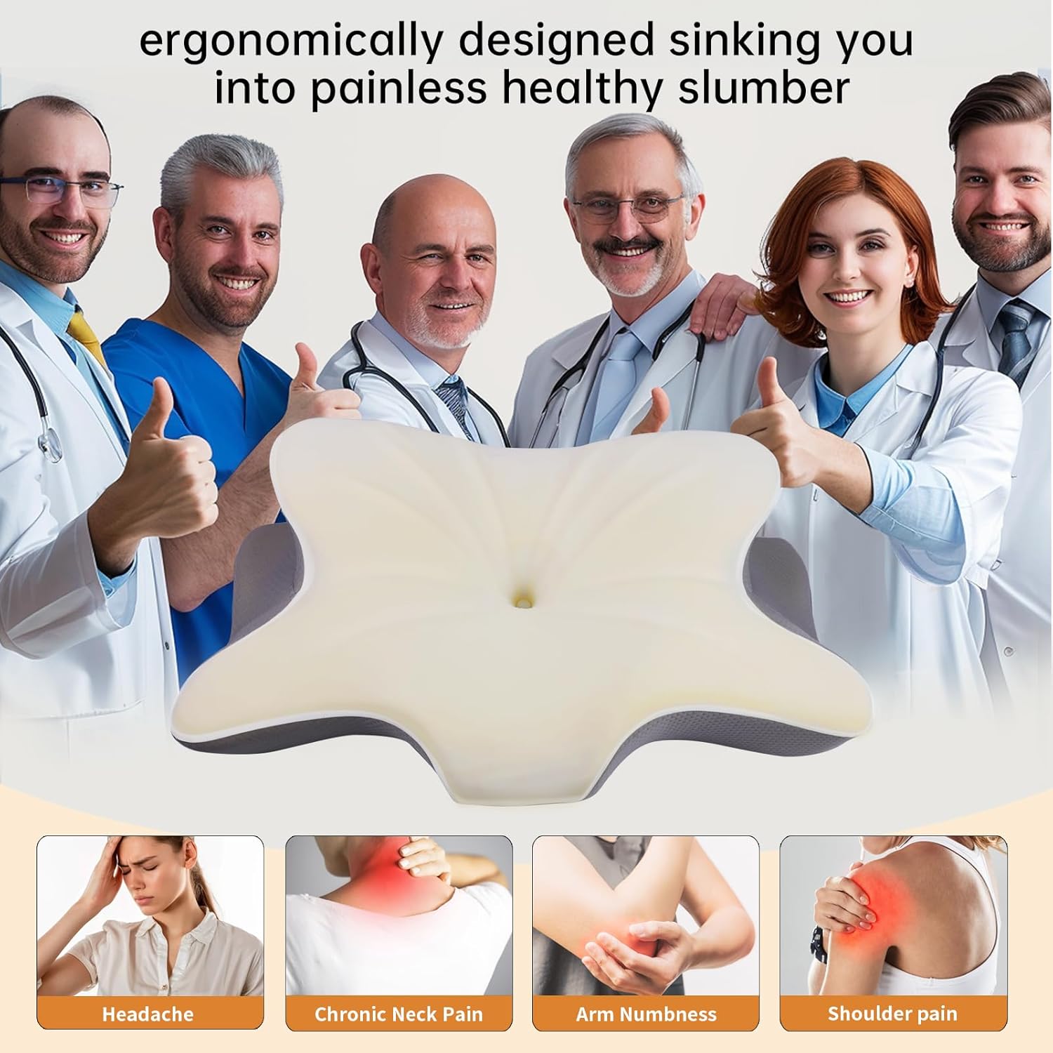 Monoledis Cervical Pillow for Neck Pain Relief