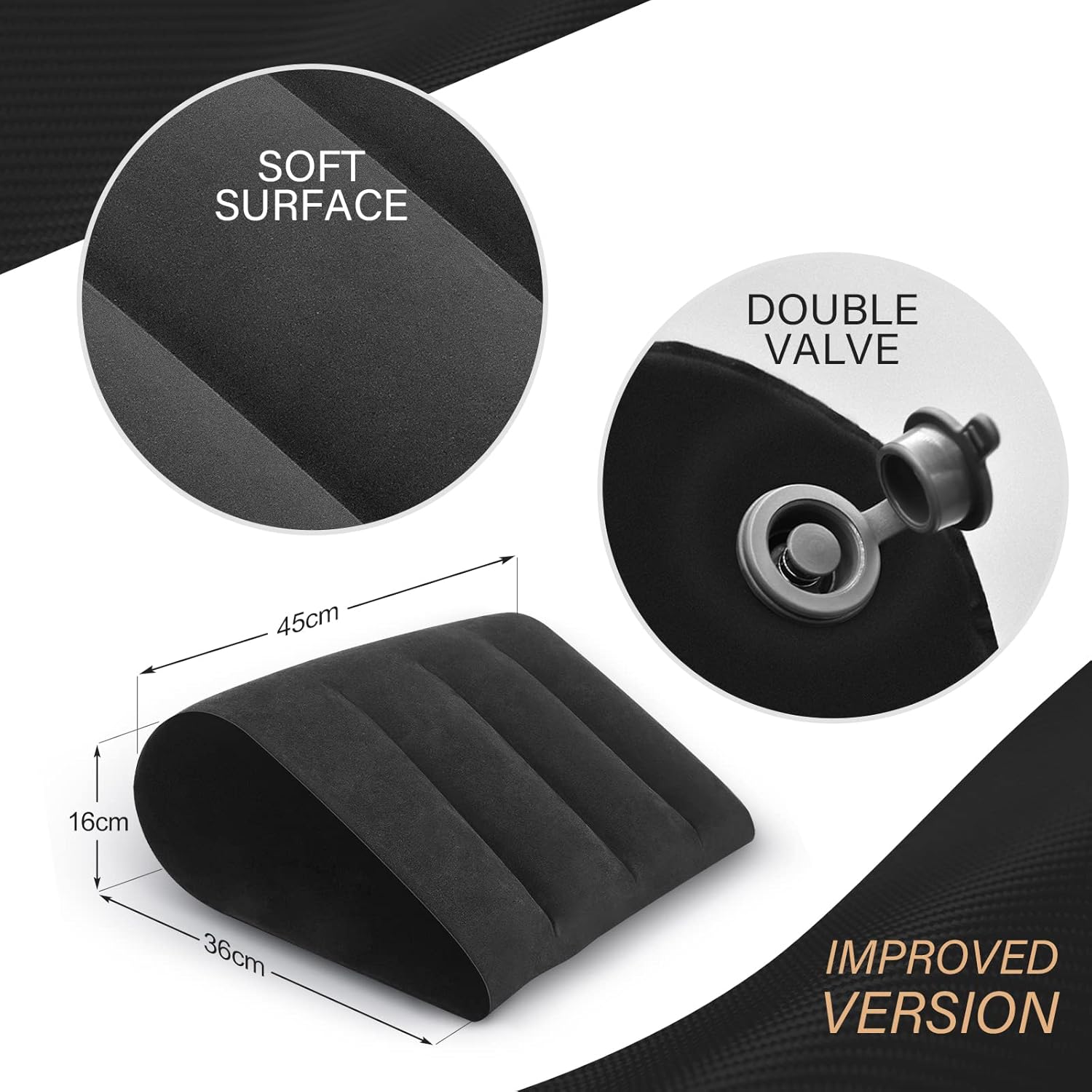 LuxoCare Leg Inflatable Elevation Pillows - Quick Inflate Deflate