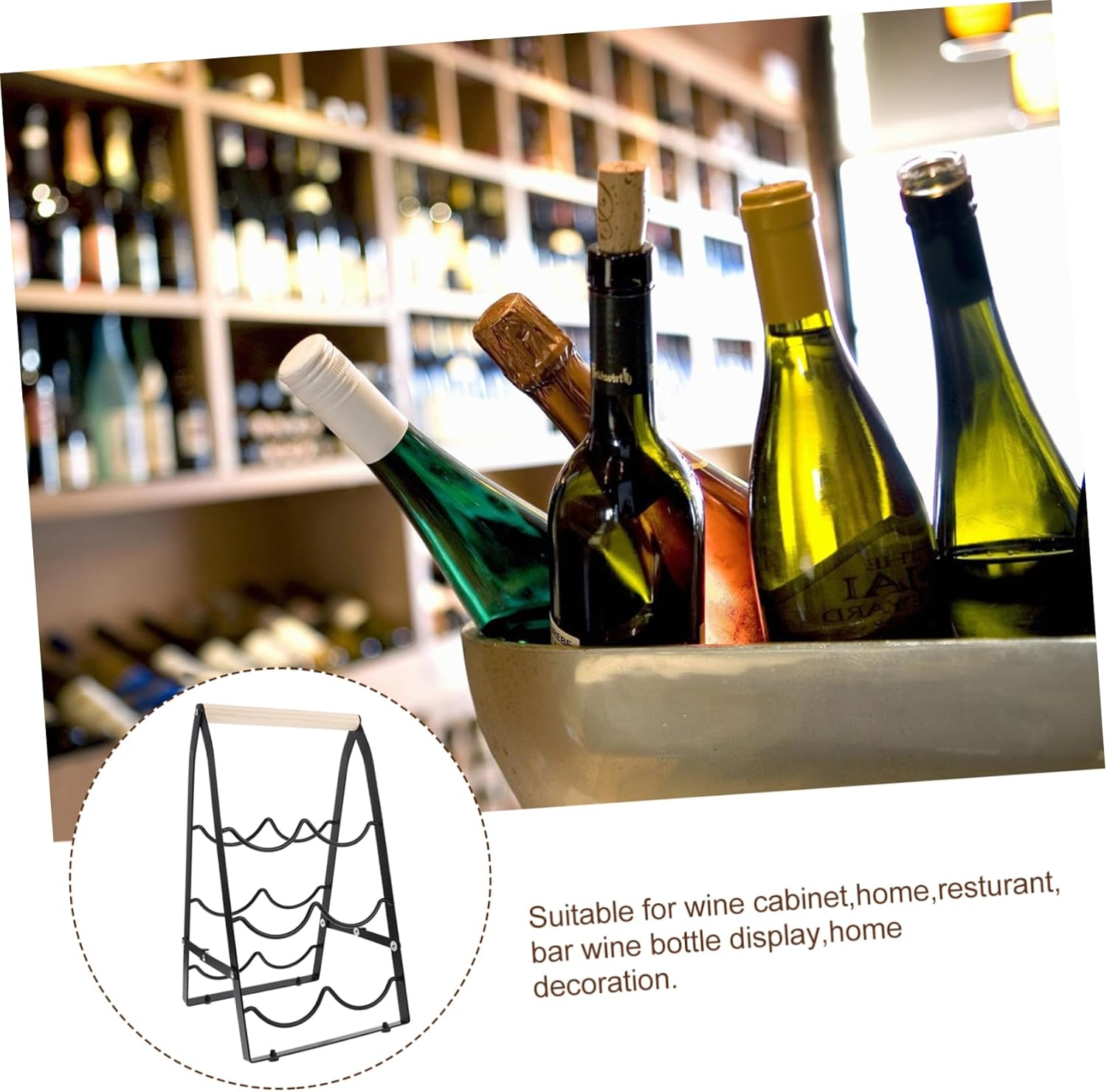 OUNONA Foldable Wine Rack for Small Spaces