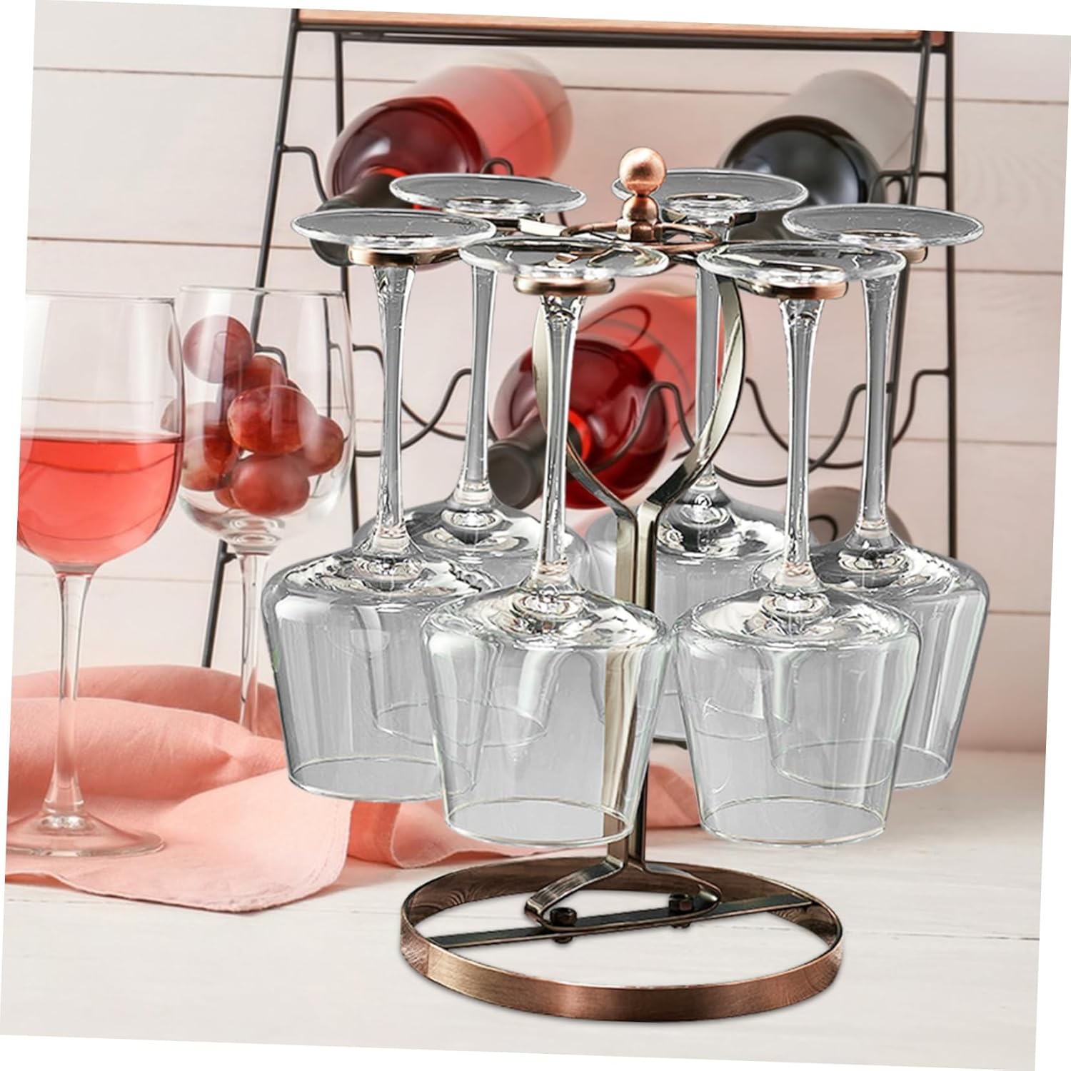 Ciieeo Iron Wine Glass Rack for Kitchen Bar Storage