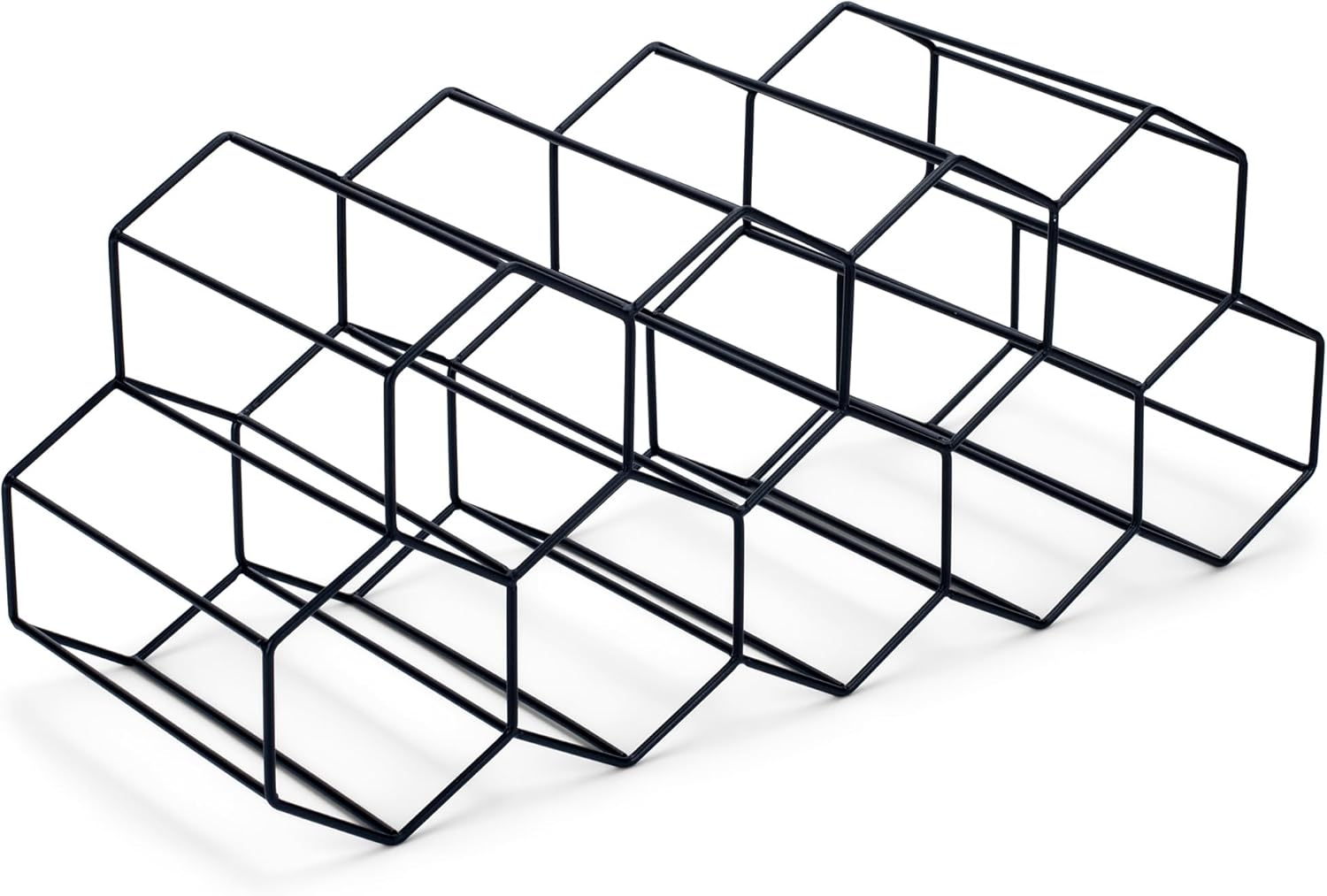 NAT Jules Honeycomb Black Iron Wine Rack 12 Bottles