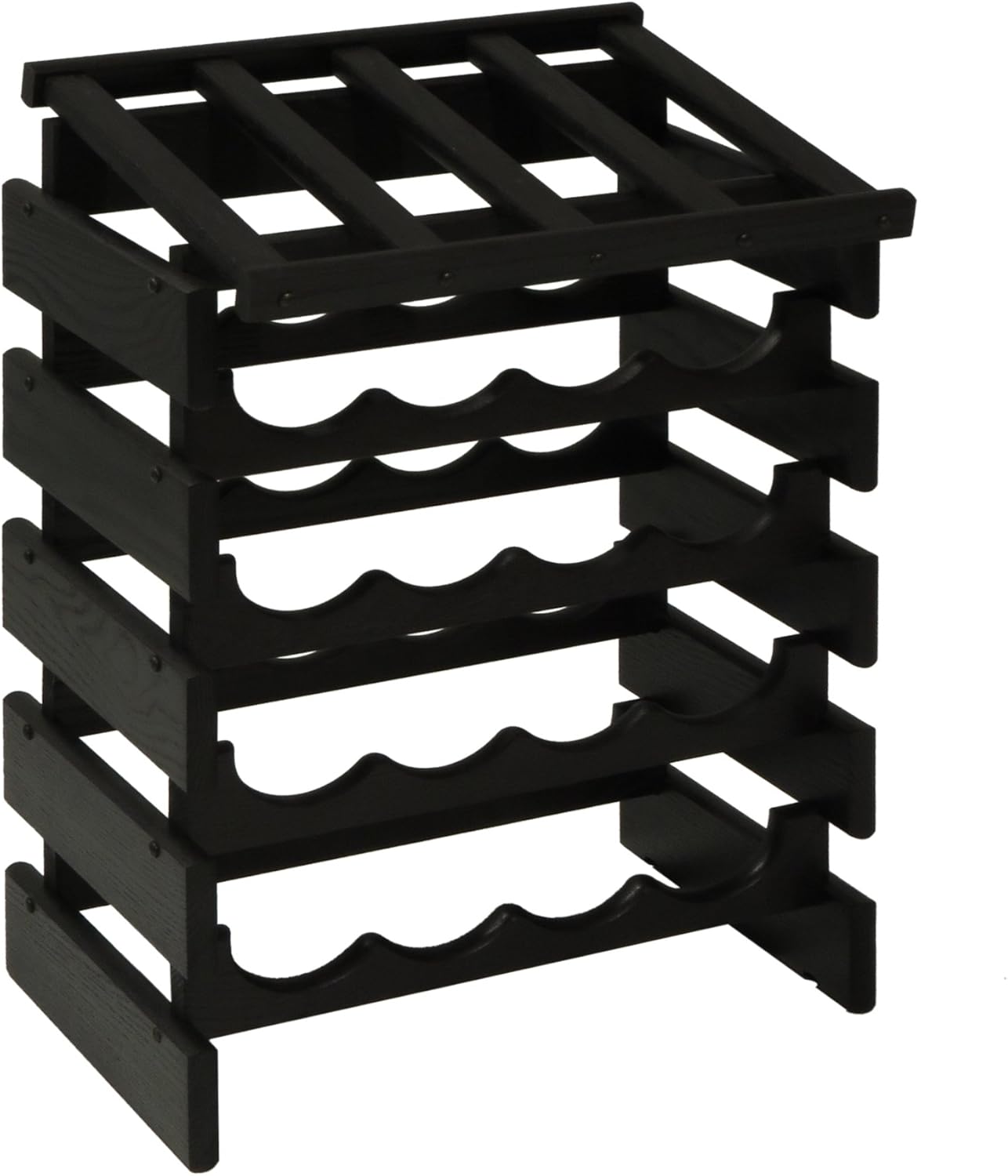 FixtureDisplays 20 Bottle Dakota Wine Rack - Black