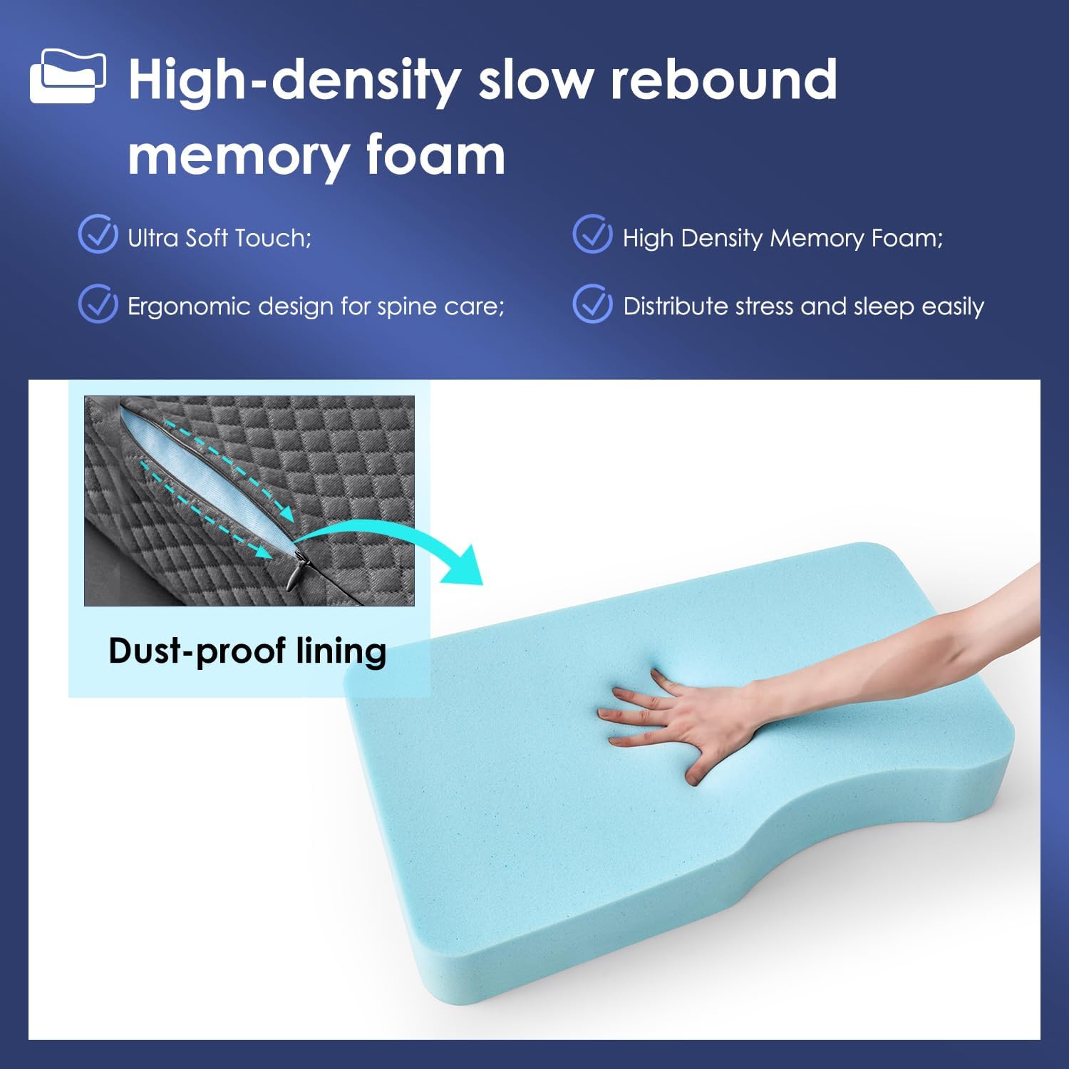 Livemy Leg Pillow for Side Sleepers - 15x25 Grey M