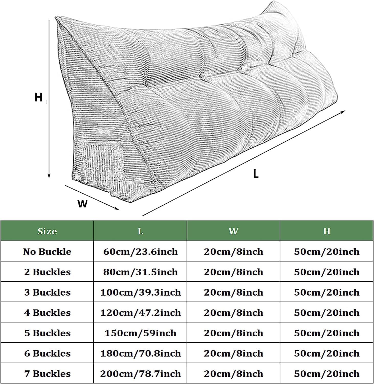 COZMAX Queen Triangular Reading Pillow - Yellow 79inch