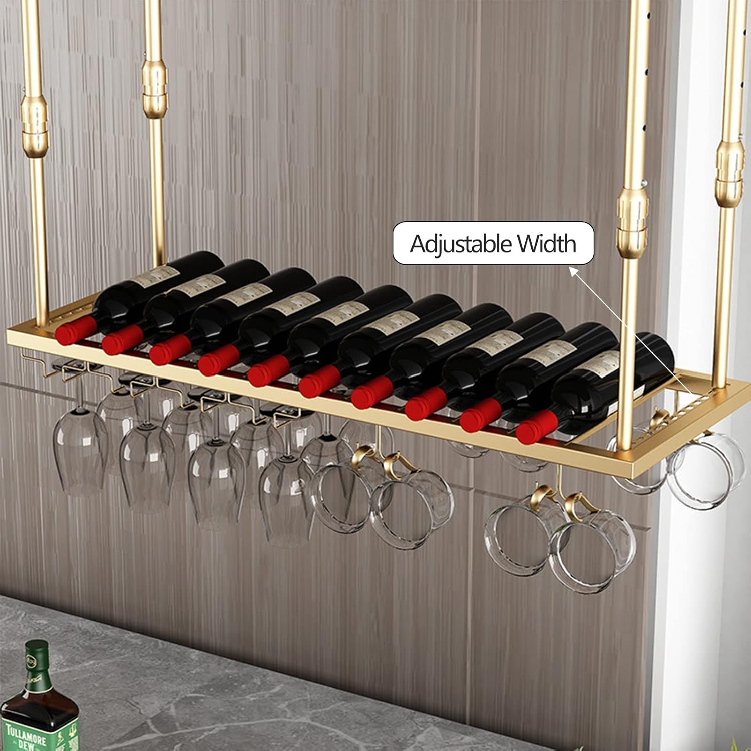 Suuim Adjustable Metal Wine Rack Holder