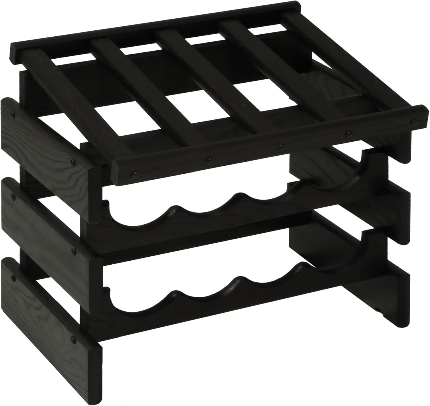 FixtureDisplays 12 Bottle Dakota Wine Rack with Display Top 1
