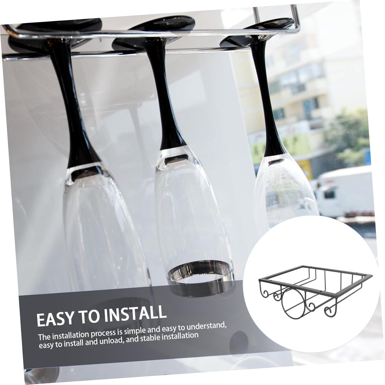 Garneck Space-Saving Cup Stand Rack for Kitchen Bar