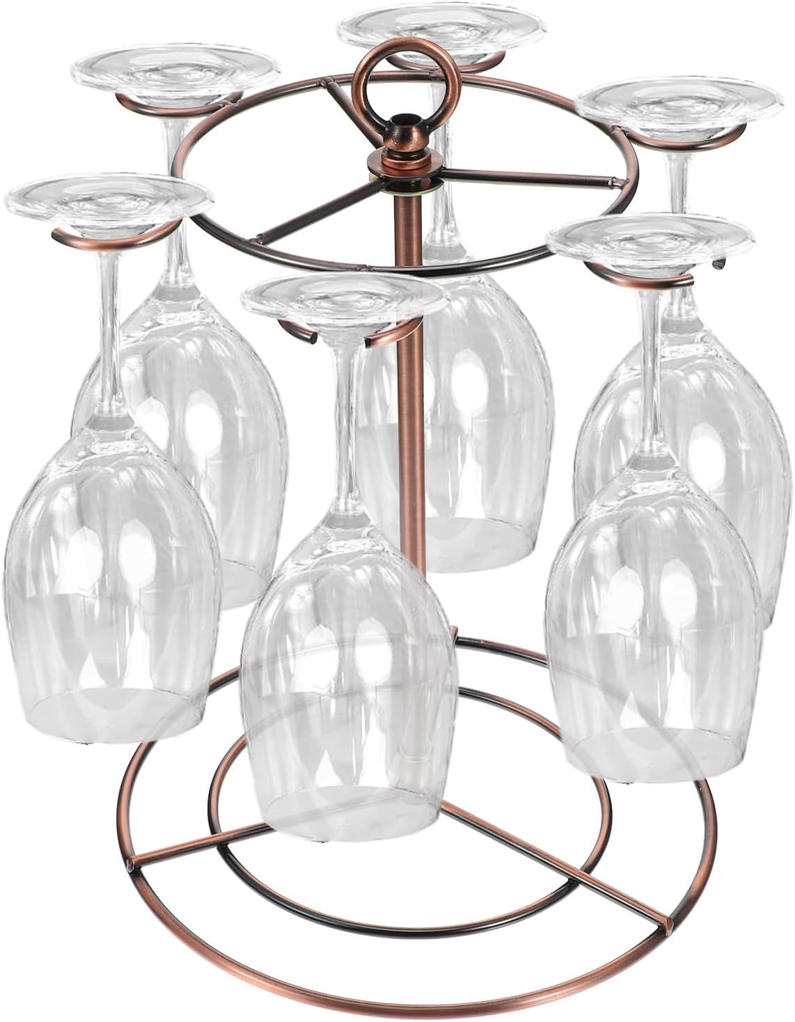 Black Metal Wine Glass Holder with 12 Hooks