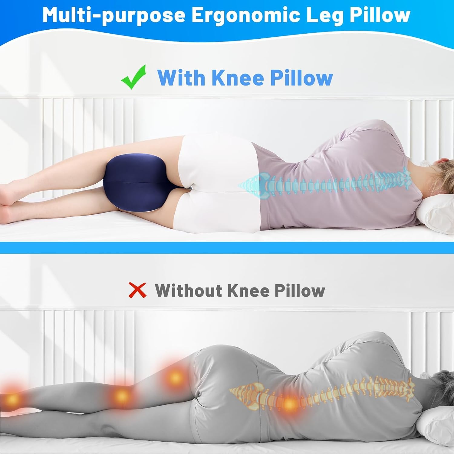 TranquilMoments Heart-Shaped Leg Pillow for Side Sleepers
