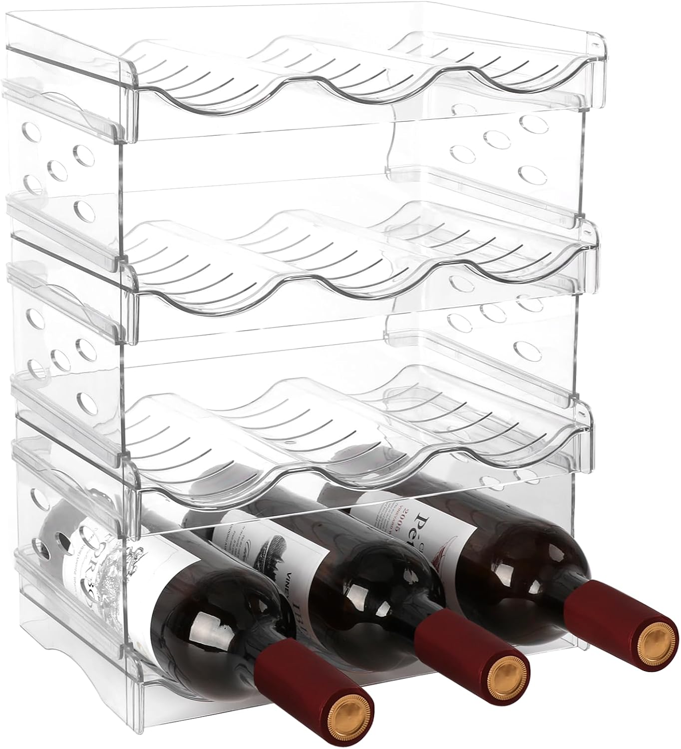 EZ COZY Stackable Wine Rack - 4 Tier for 12 Bottles