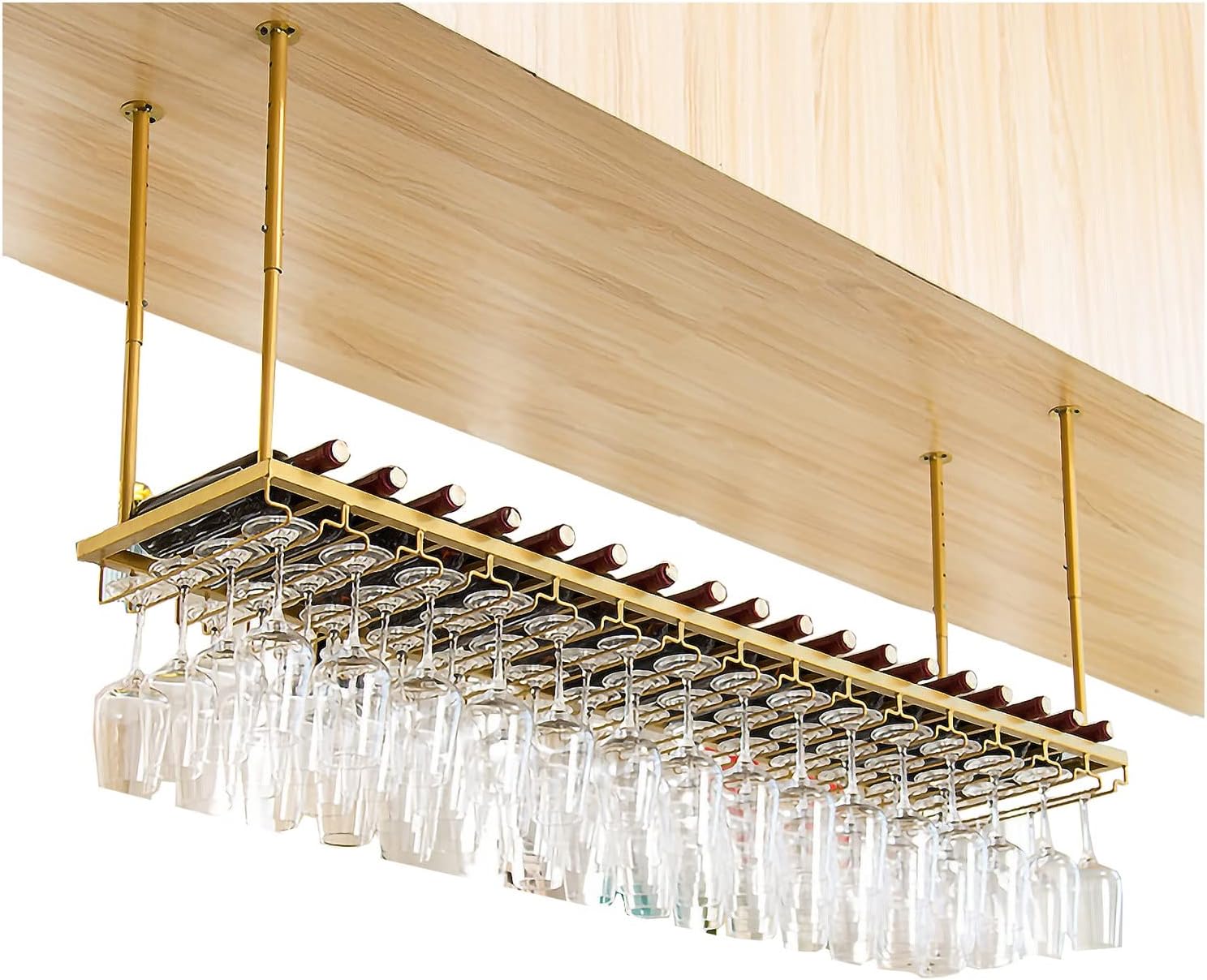 DASHADAO 1-Tier Wall-Mounted Wine Rack with Adjustable Height