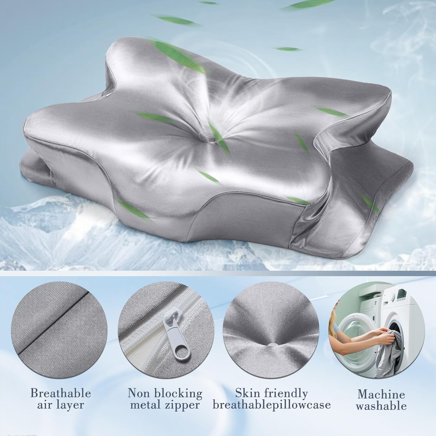 CCidea Cervical Pillow for Neck Pain Relief and Spine Support