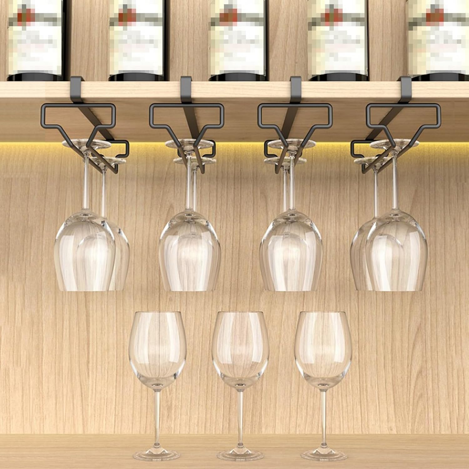 2 Pack White Wine Glass Holder for Cabinet and Bar 1