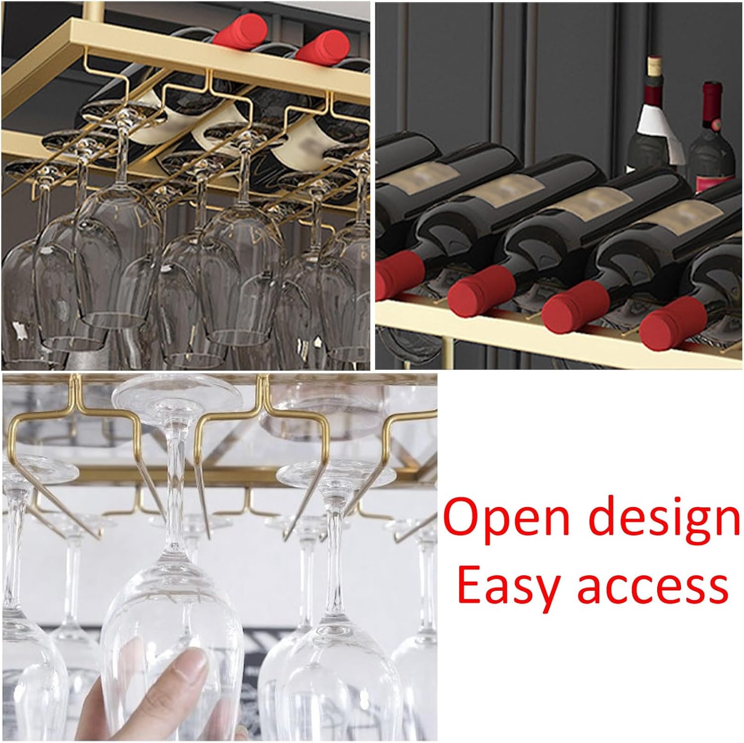 LIGUOYI Adjustable Wine Glass Rack for Kitchen and Bar