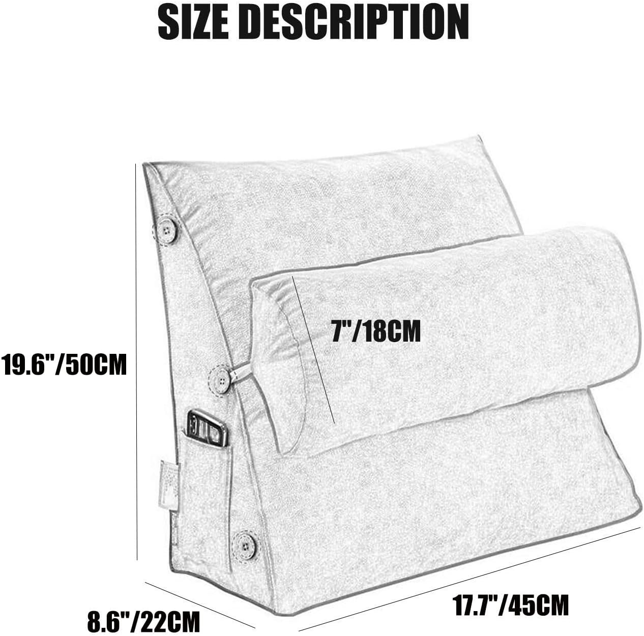 ZZYK Triangular Headboard Backrest Pillow - Grey 177 Adjustable Comfort Support