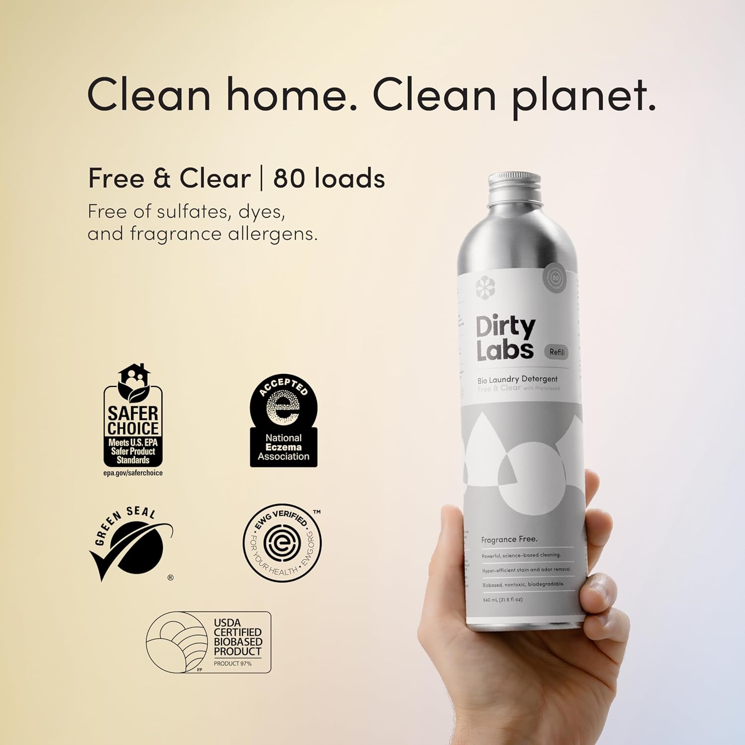 Dirty Labs Scent Free Bio Enzyme Liquid Laundry Detergent 80 Loads 1