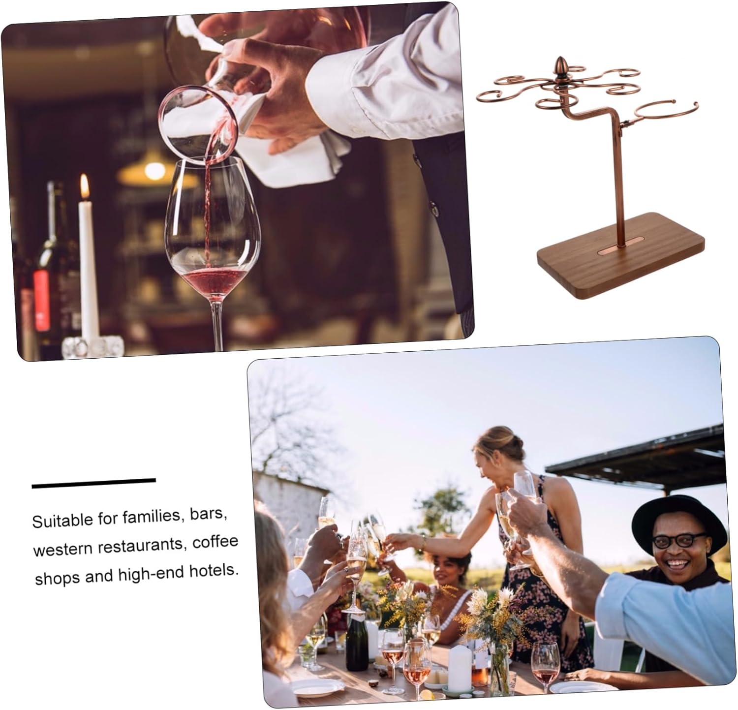 1pc Freestanding Wine Glass Rack for Home and Party Use 1