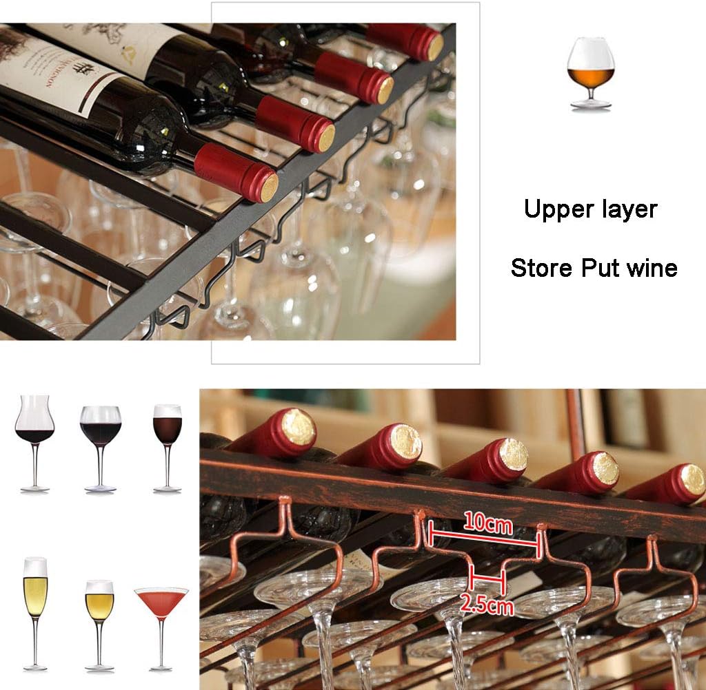 Industrial Style Wall Mounted Wine Rack Organizer