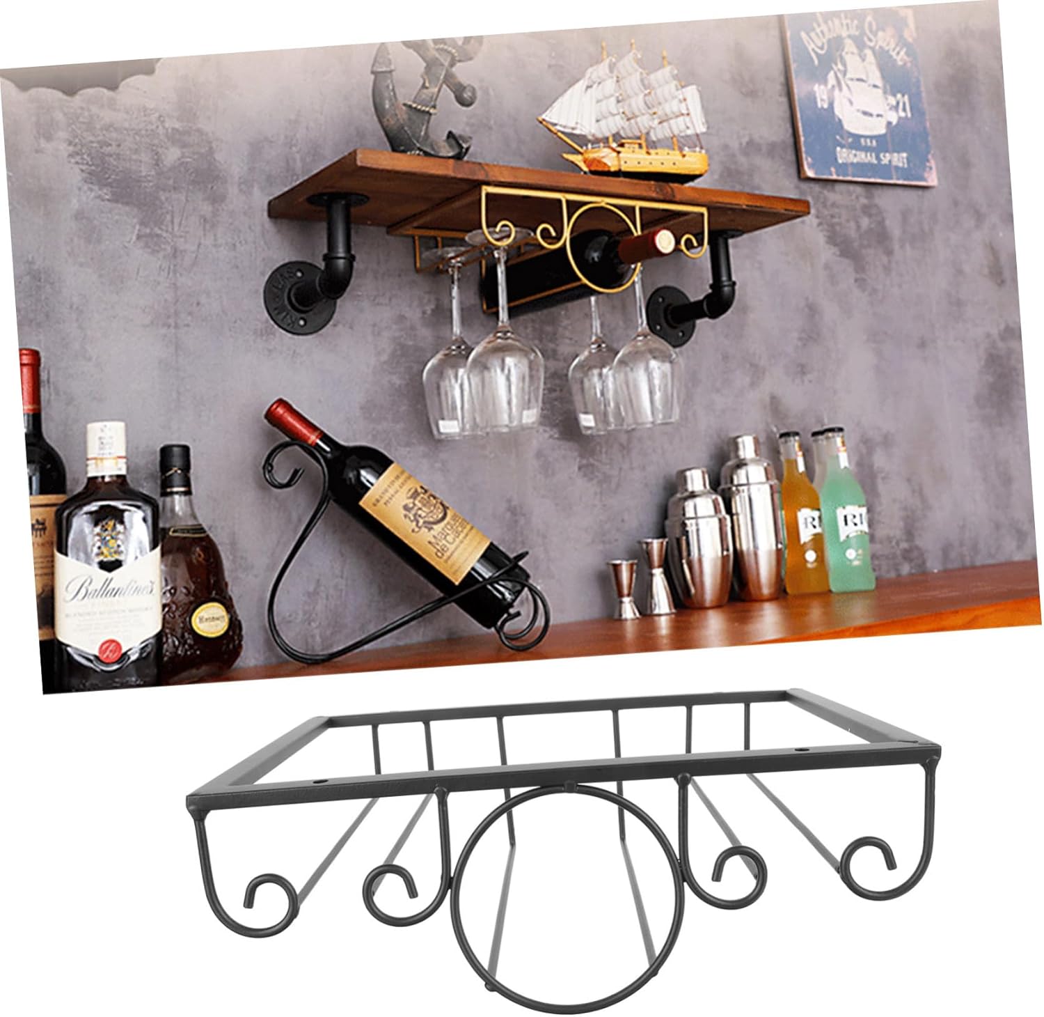 Wine Glass Holder Rack for Kitchen and Bar Use