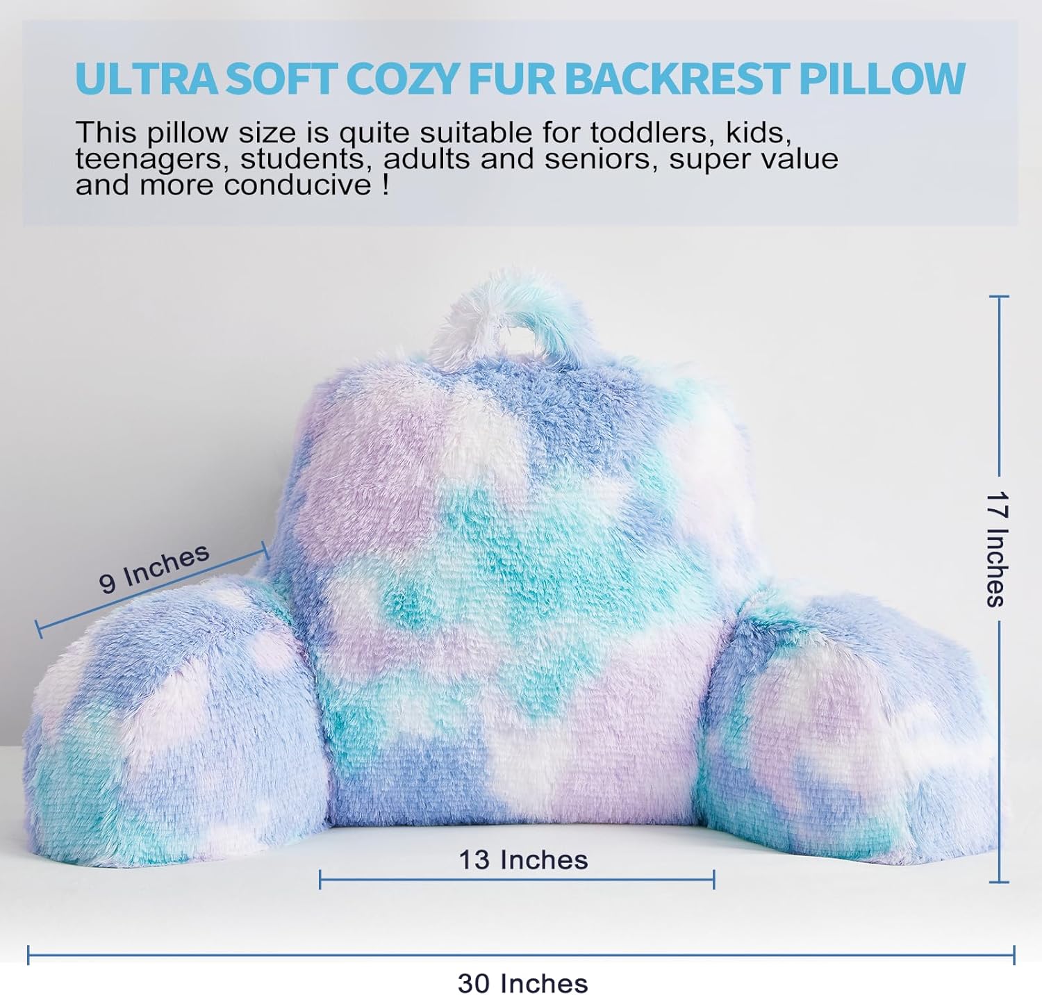 Stylish Ross Fur Reading Pillow with Back Support for Kids Adults