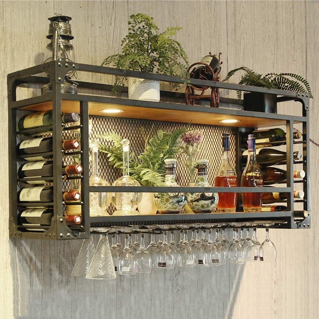 Vintage Rustic Wall-Mounted Wine Rack 1
