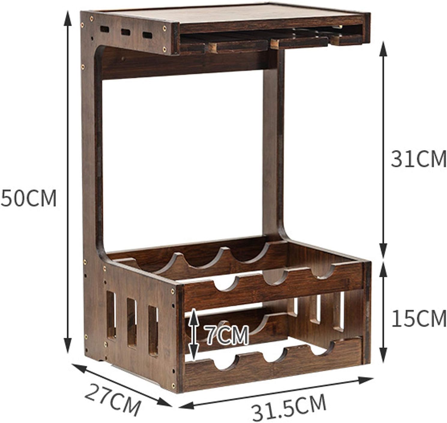 BOCbco Wall-Mounted Wine Rack for 6 Bottles and Glasses