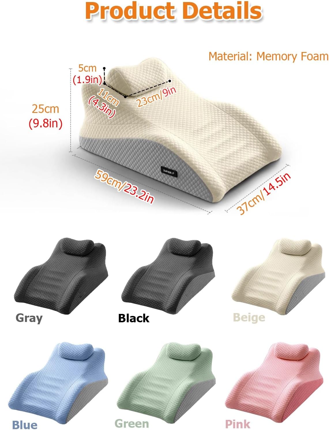 JYHHCYS Memory Foam Prone Pillow for Sleeping