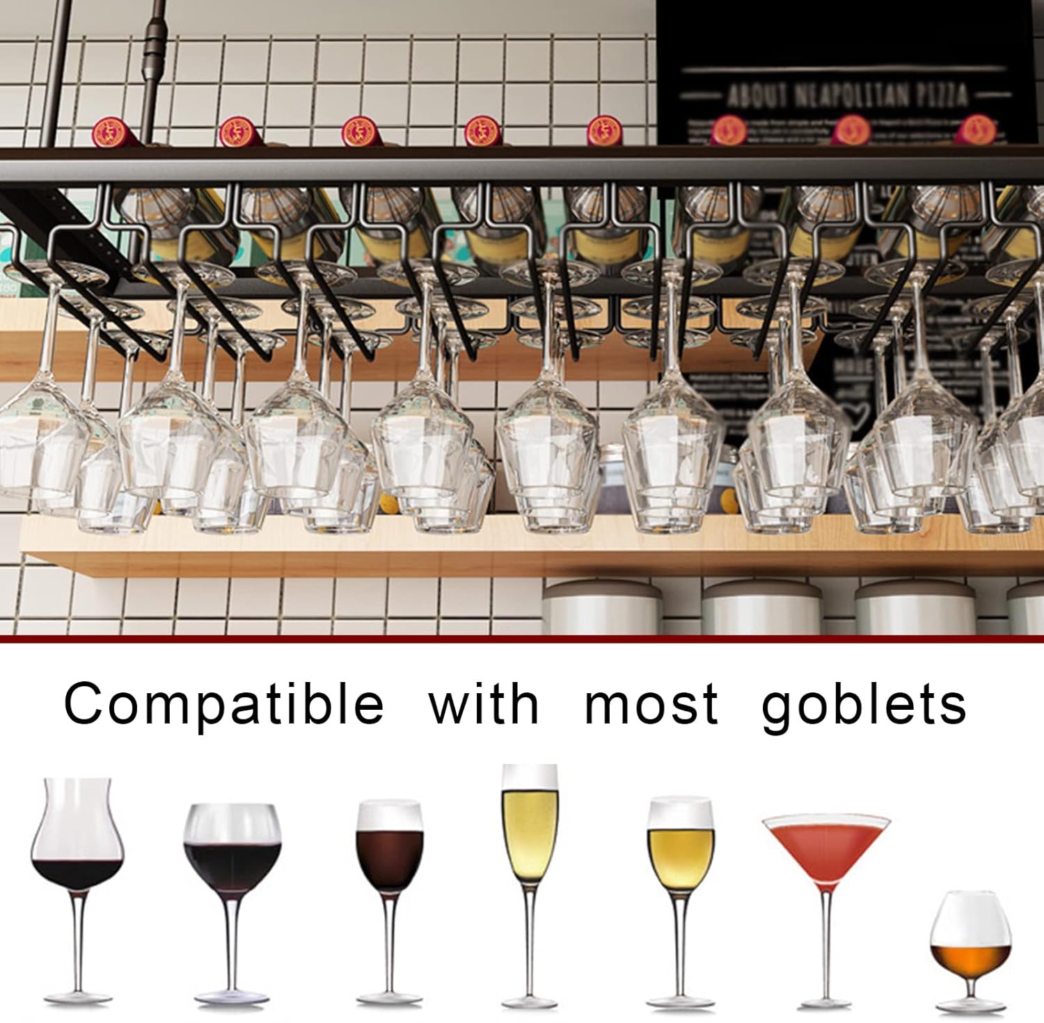 LUCEAE Adjustable 2-Layer Wine Rack for Home Kitchen and Bar