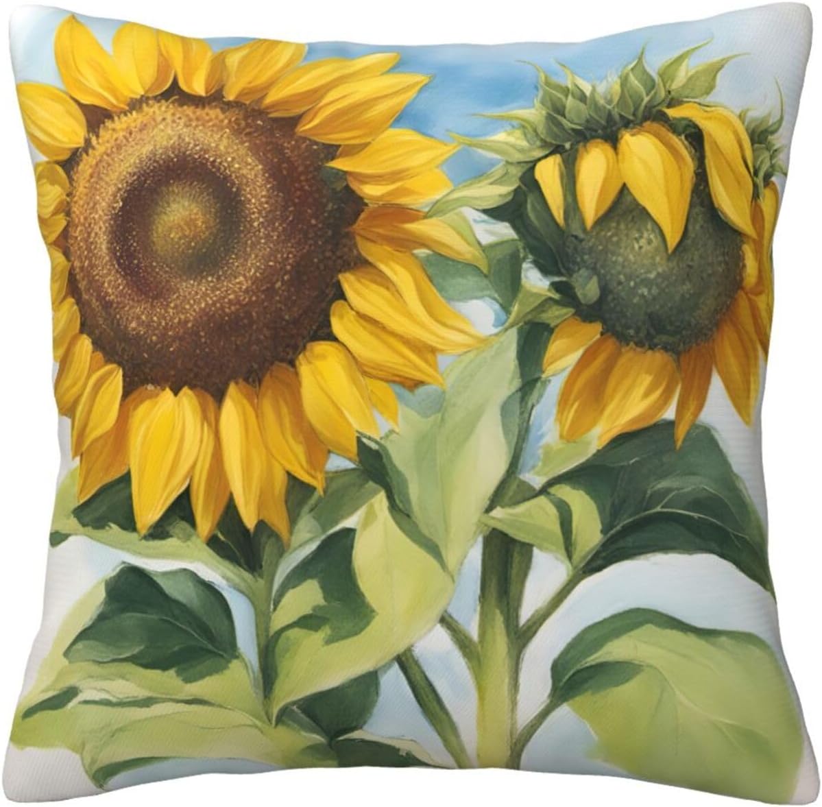 Ogniwo Fresh Sunflower Throw pillow Soft 12x12 Inch Cushion Case