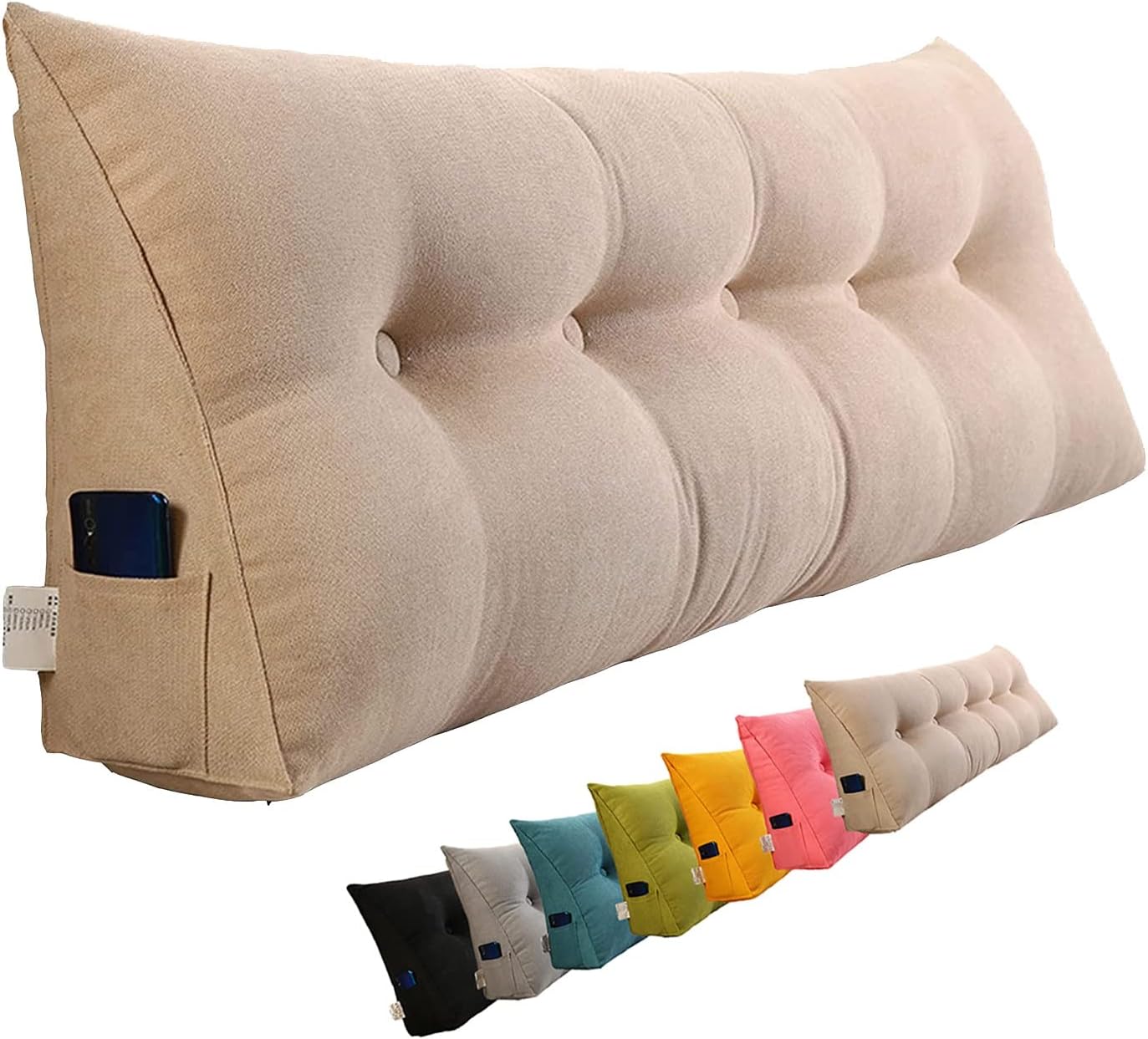 HOFFTI Triangle Headboard Pillow Beige 60cm