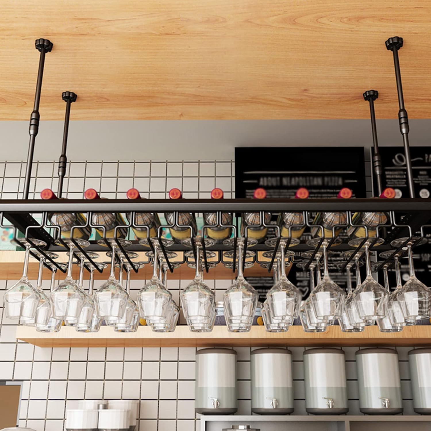 LUCEAE Adjustable 2-Layer Wine Rack for Home Kitchen and Bar