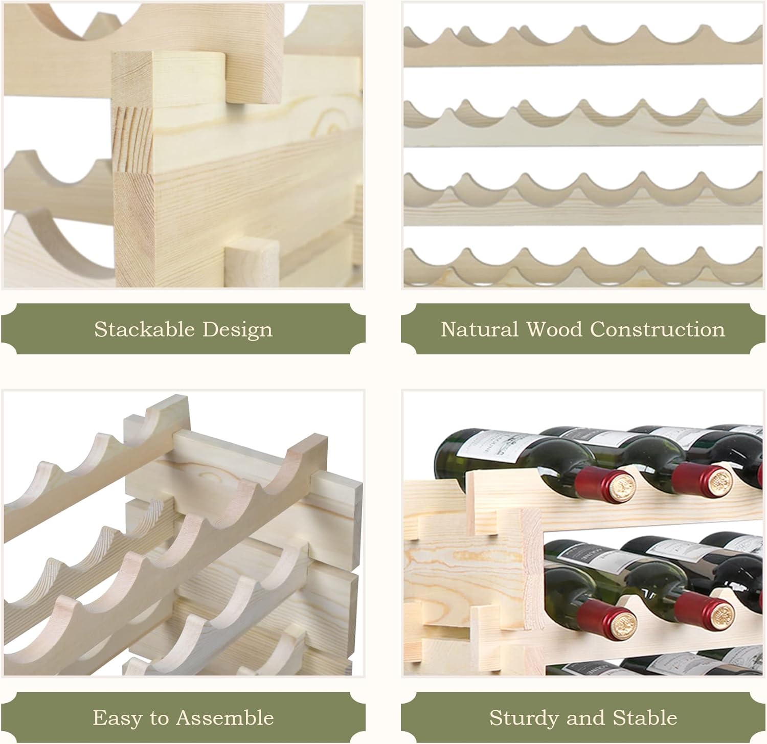 HomGarden 8 Tier Free Standing Wine Rack