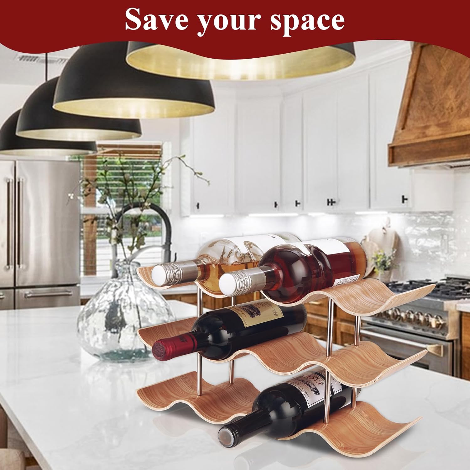 GBACHOOSE 3-Tier Tabletop Wine Rack