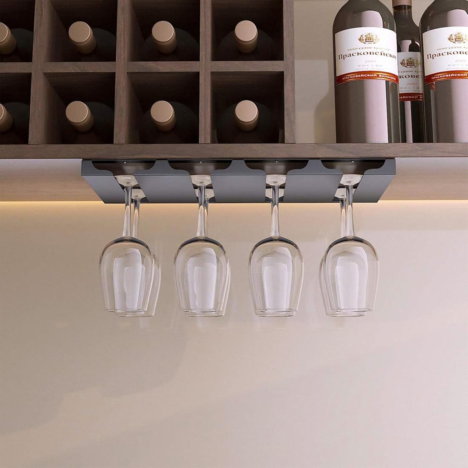 LDXDRU 2 Pack Wine Glass Holder Under Cabinet