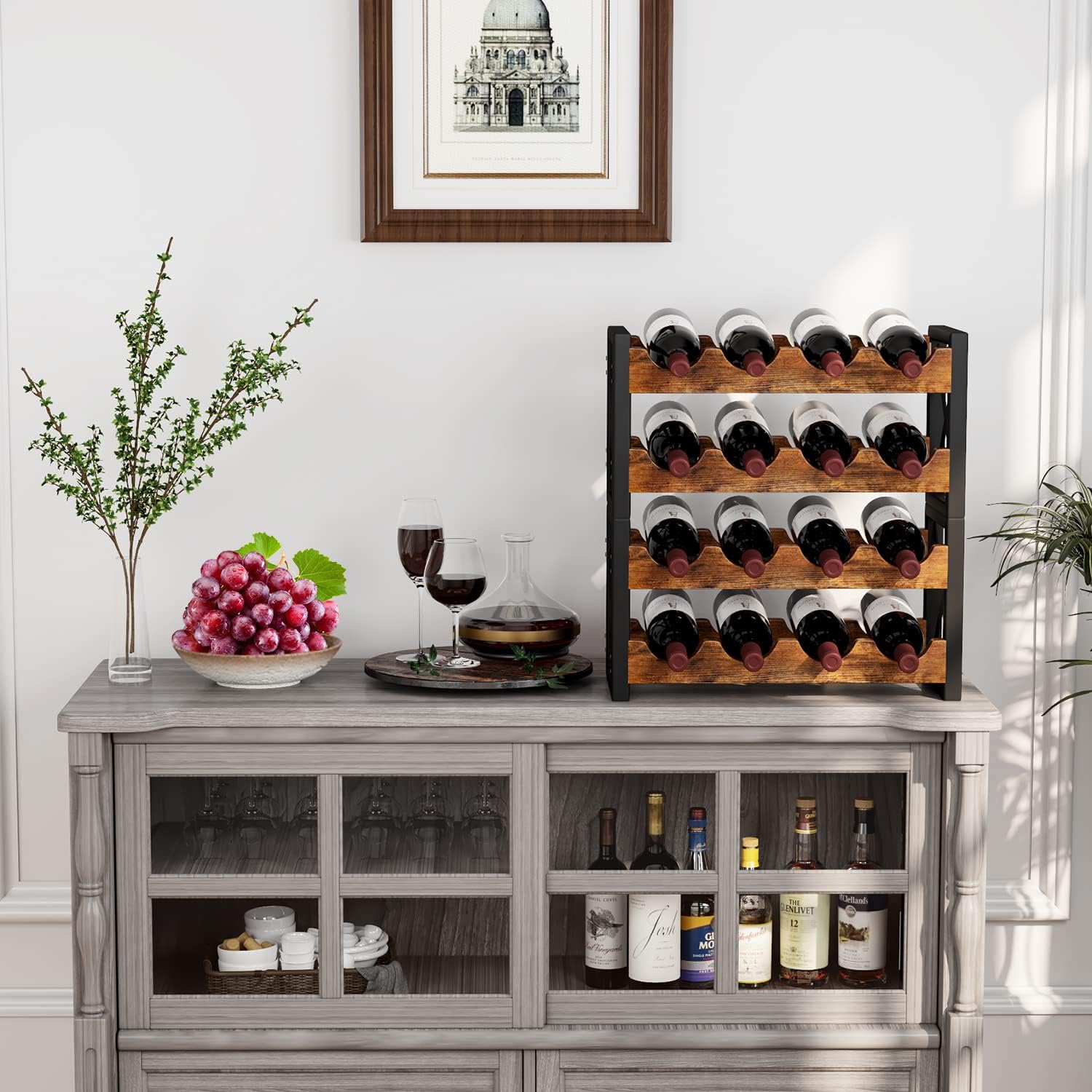 Homeiju 2-in-1 Wine Rack Stackable and Detachable