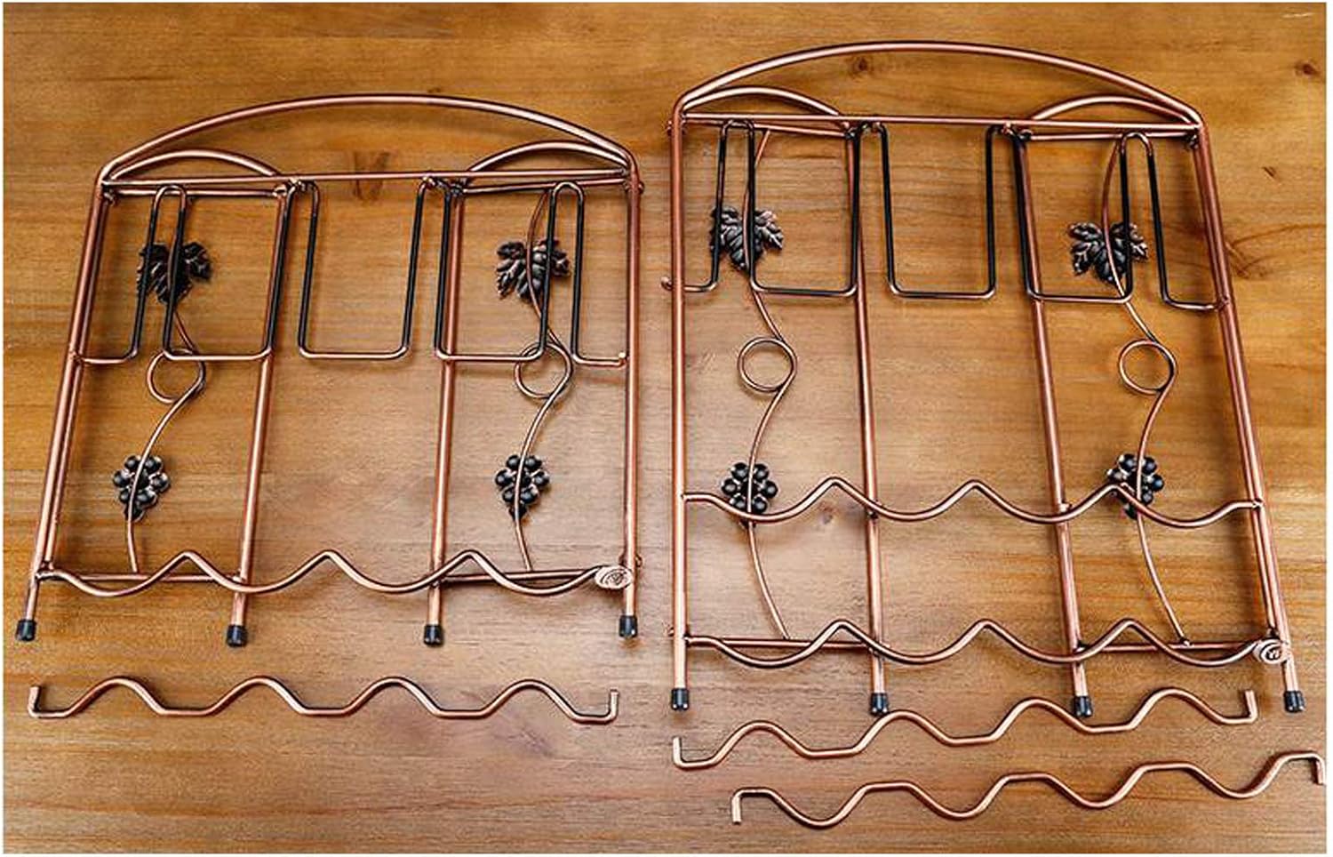 BOCbco Tabletop Metal Wine Rack - 4 Bottles 8 Glasses Holder