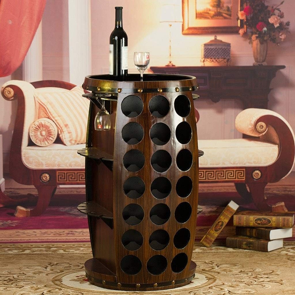Freestanding Wine Rack with Barrel Design