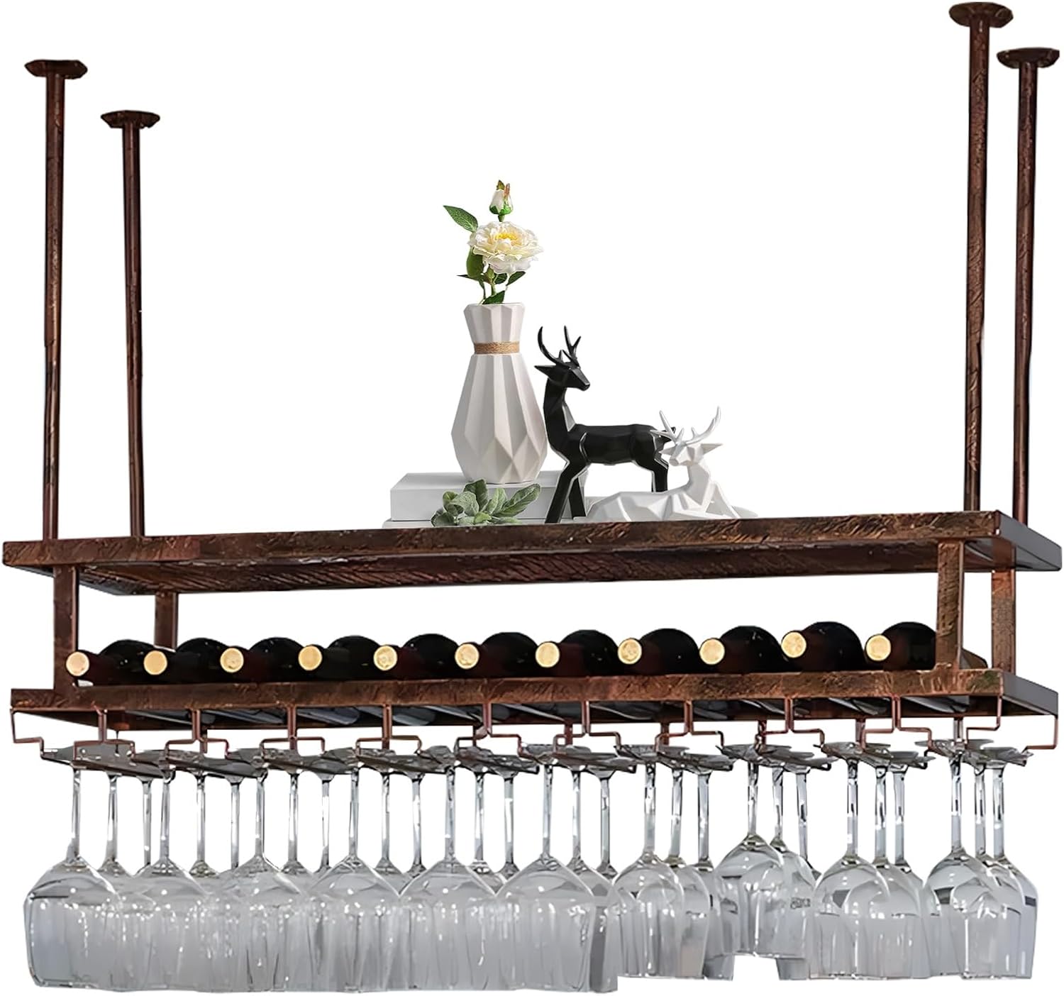 LIGUOYI Adjustable Ceiling Wine Glass Rack